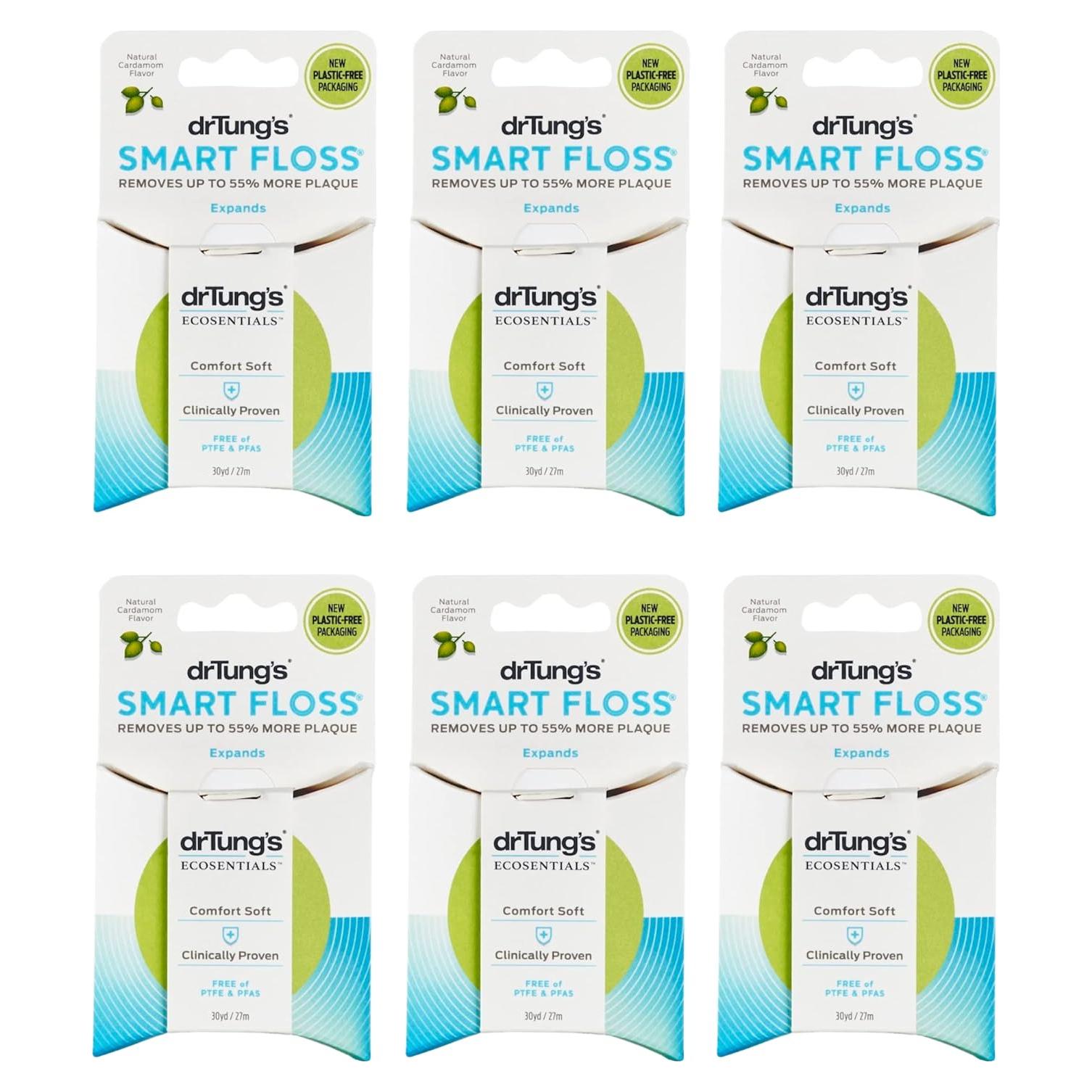 Hilo Dental Inteligente DrTung 27.43m Sabor Cardamomo Paquete 6