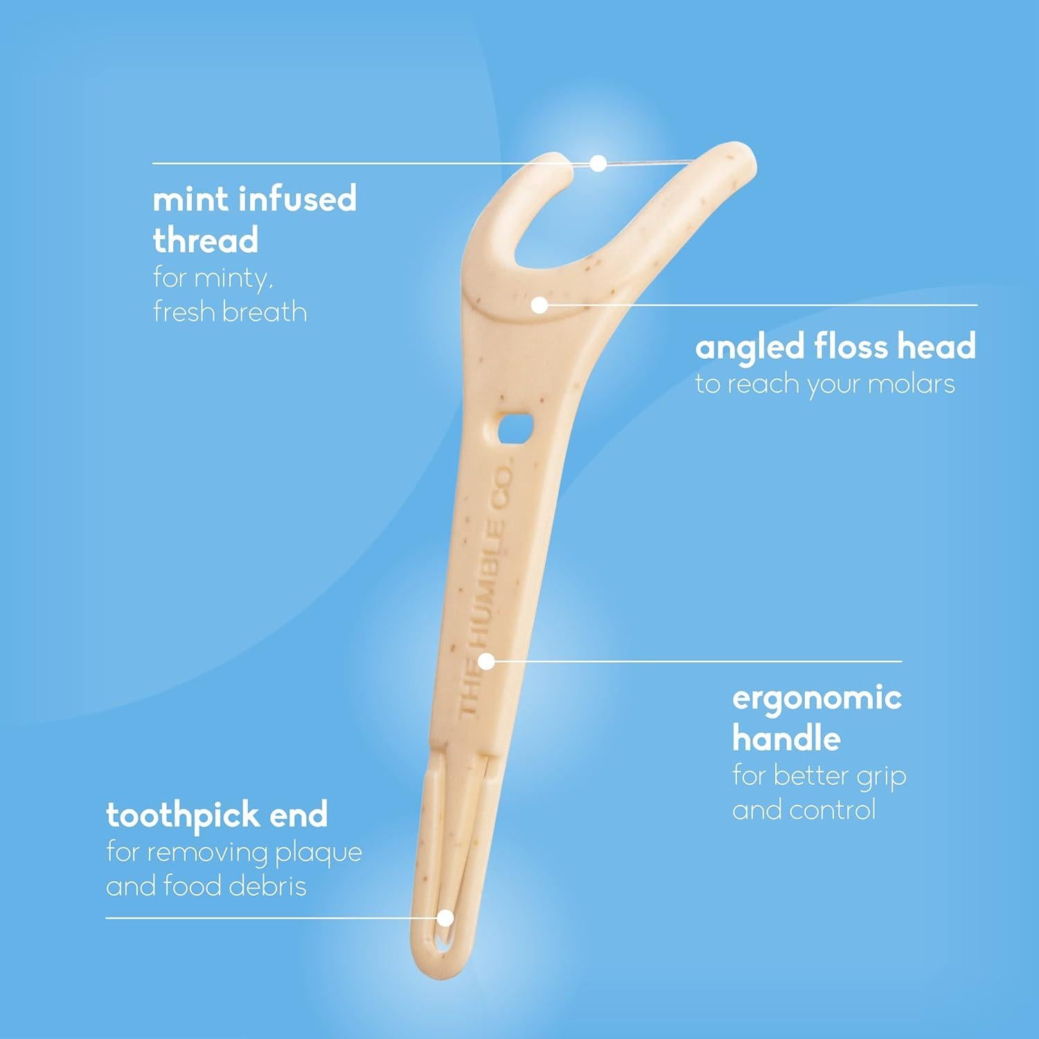 Palillos de Hilo Dental The Humble Co. 200 Unidades Menta