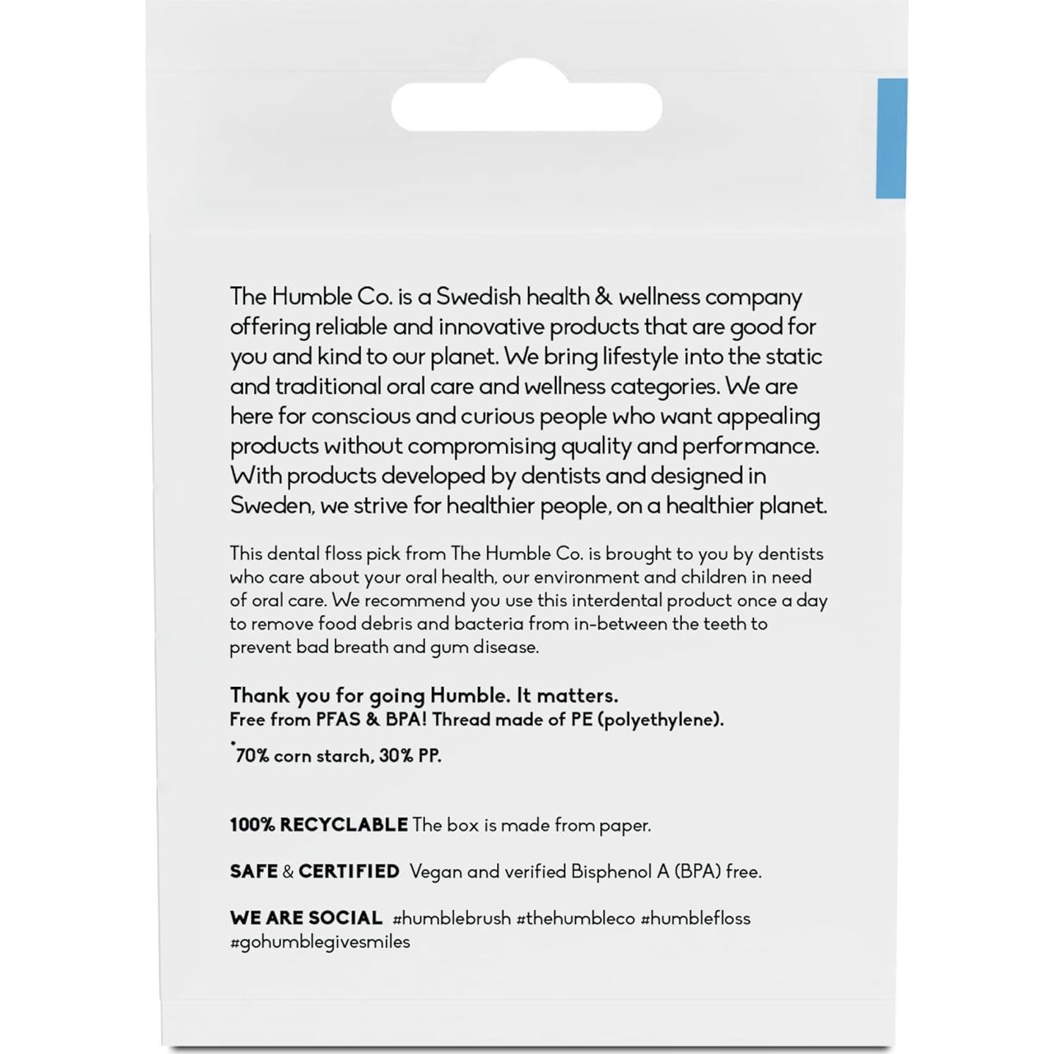 Palillos de Hilo Dental The Humble Co. 200 Unidades Menta