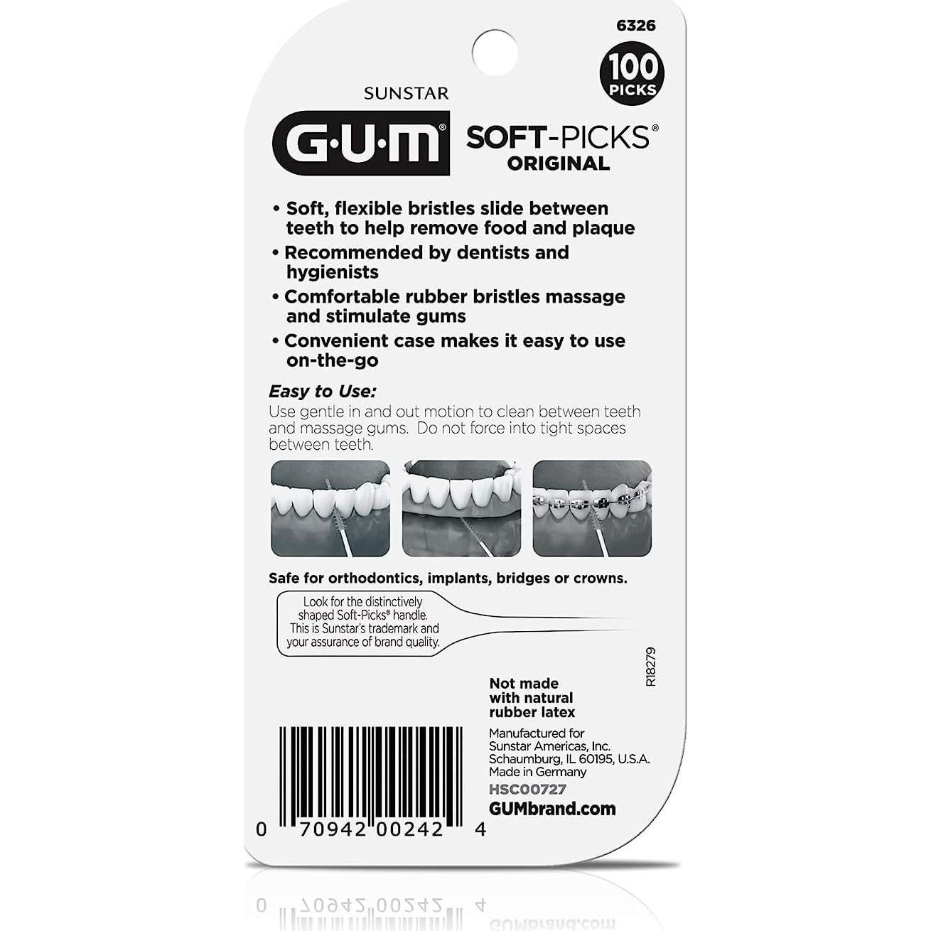 Palillos Dentales GUM Soft-Picks Original 100 Unidades