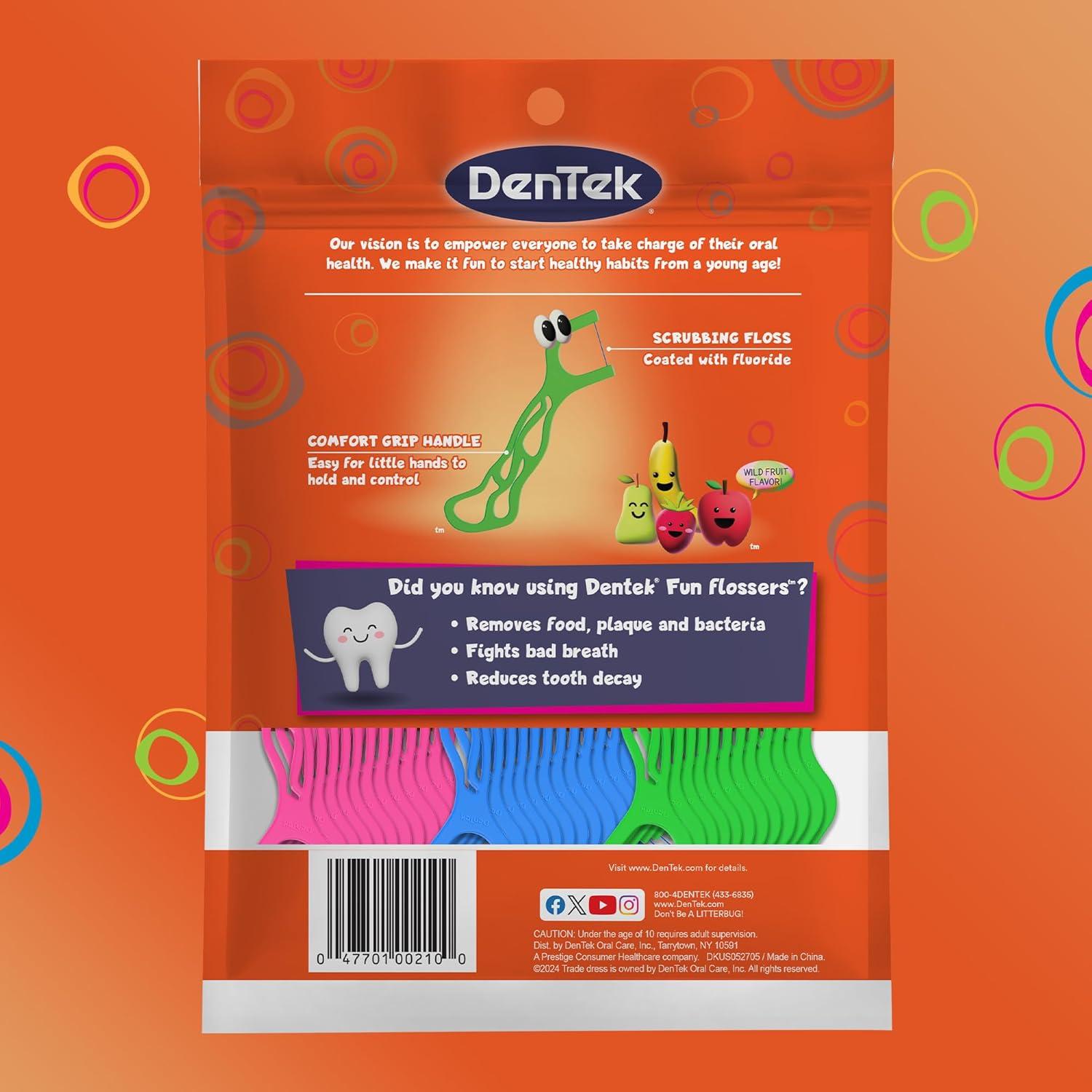 Hilos Dentales Divertidos DenTek para Niños - 75 Unidades Sabor Fruta Silvestre