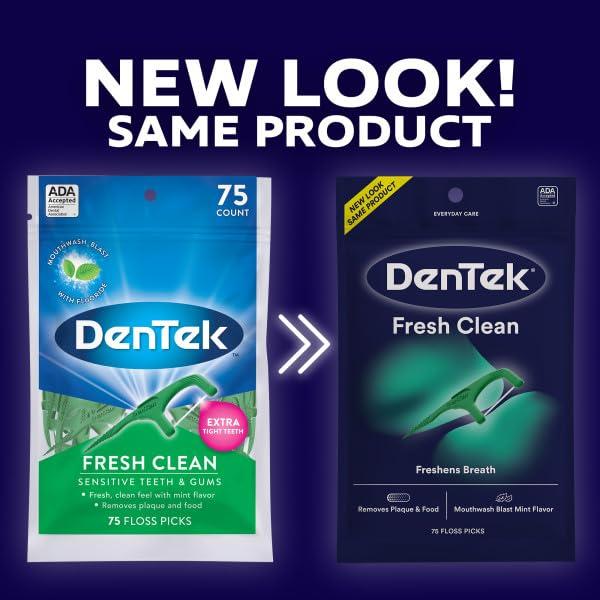 Hilo Dental DenTek Fresh Clean Picks 75 Unidades Menta
