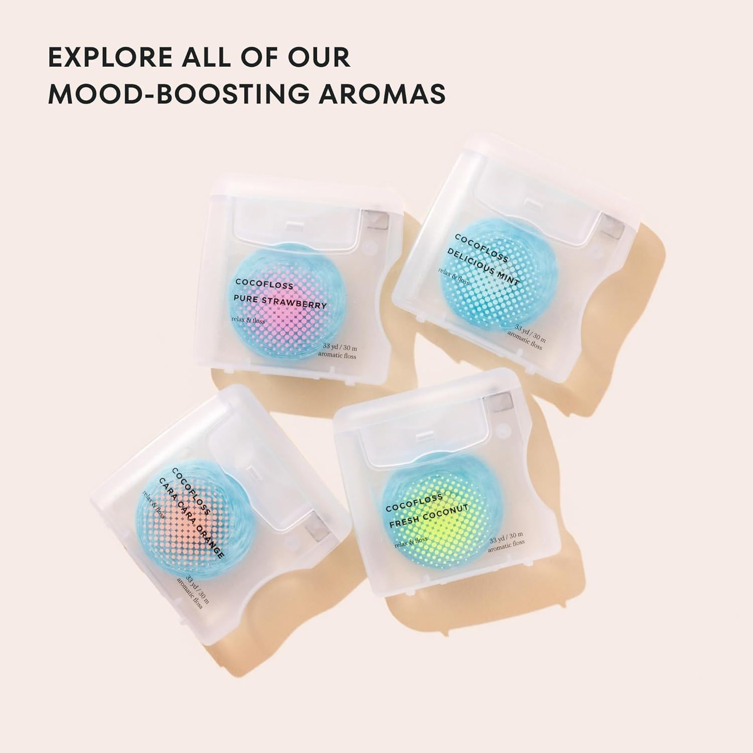 Hilo Dental Cocofloss Vegano Menta 4 Bobinas 30.18 m