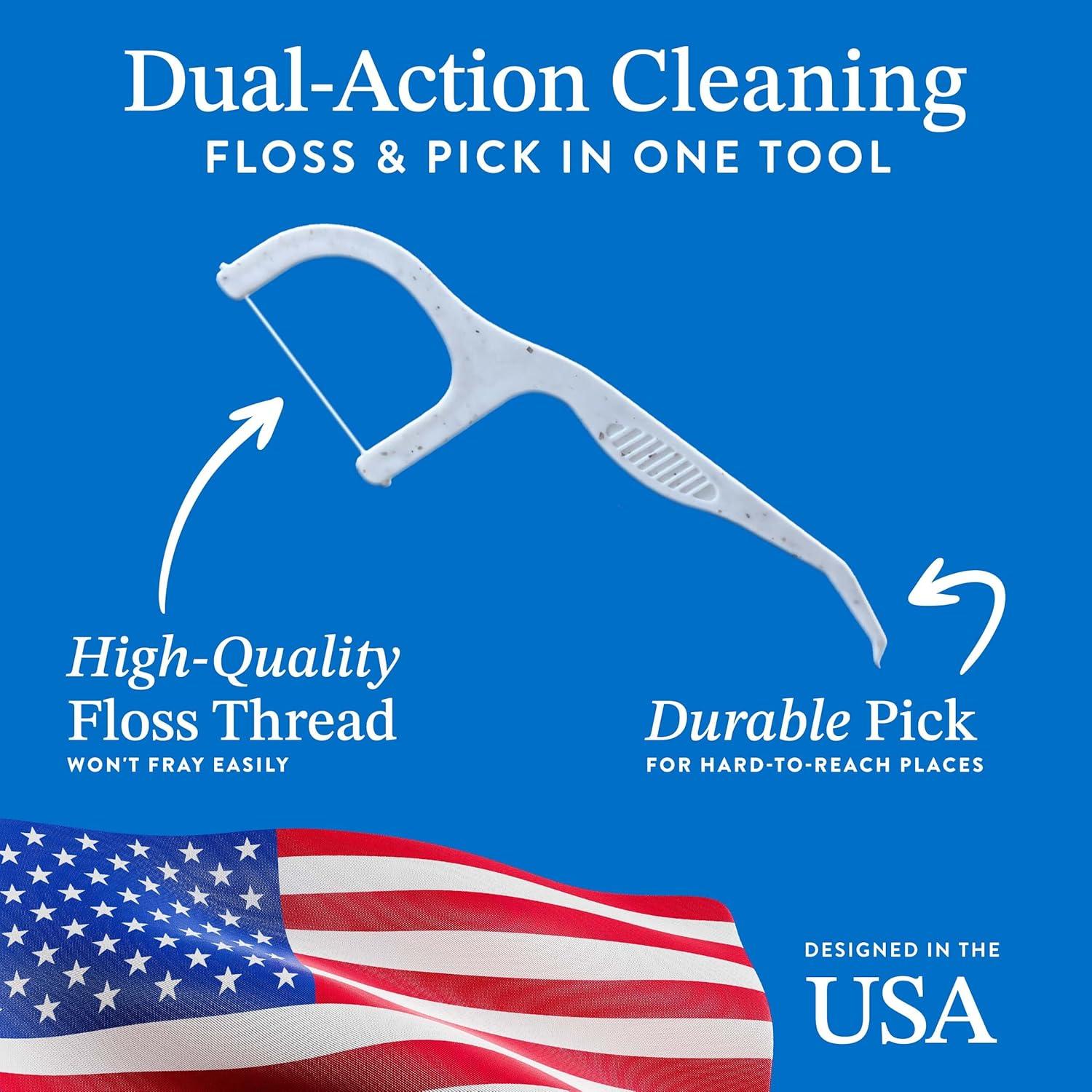 Palillos de Hilo Dental Biodegradables Mouthology 200 Unidades