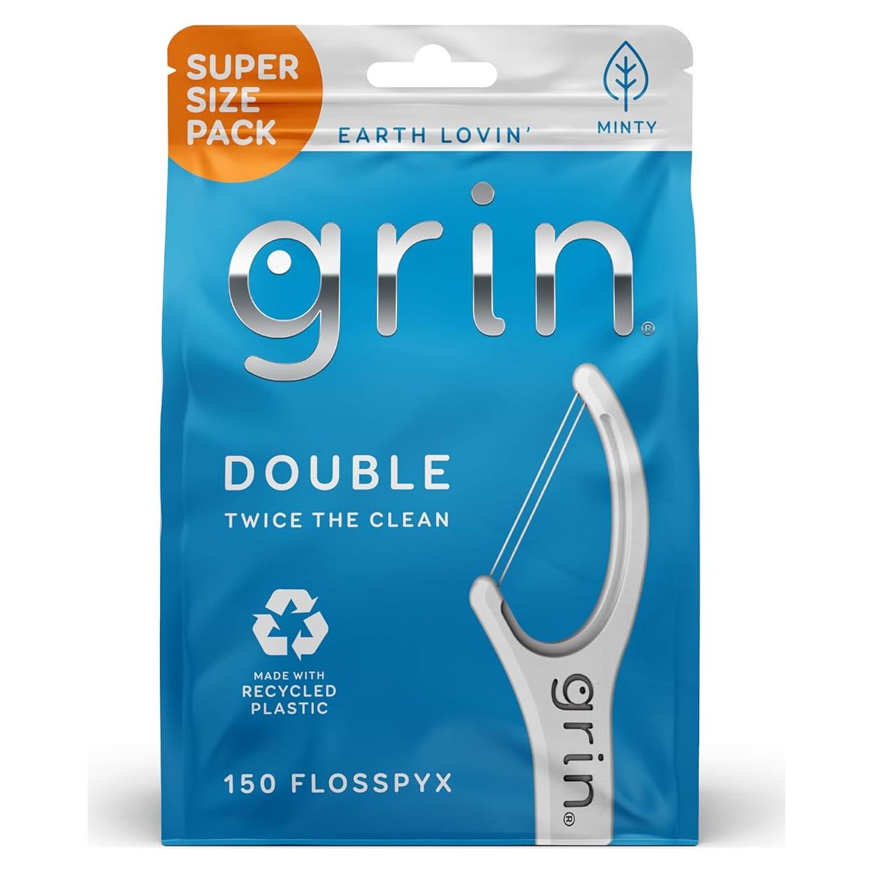 Hilo Dental Grin 150 Piezas Sabor Menta Plástico Reciclado