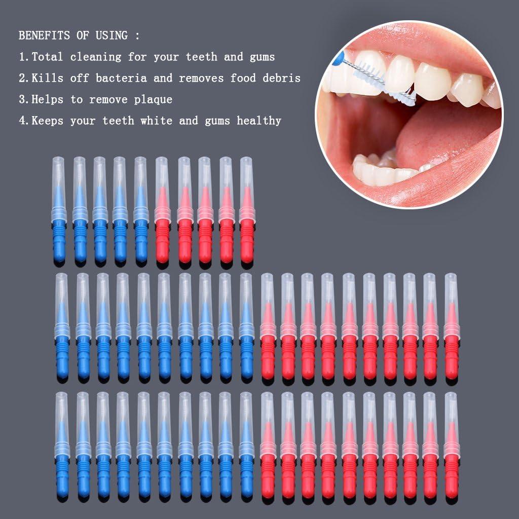Cepillo Interdental ewinever EB3004-B Rojo y Azul 50 Unidades
