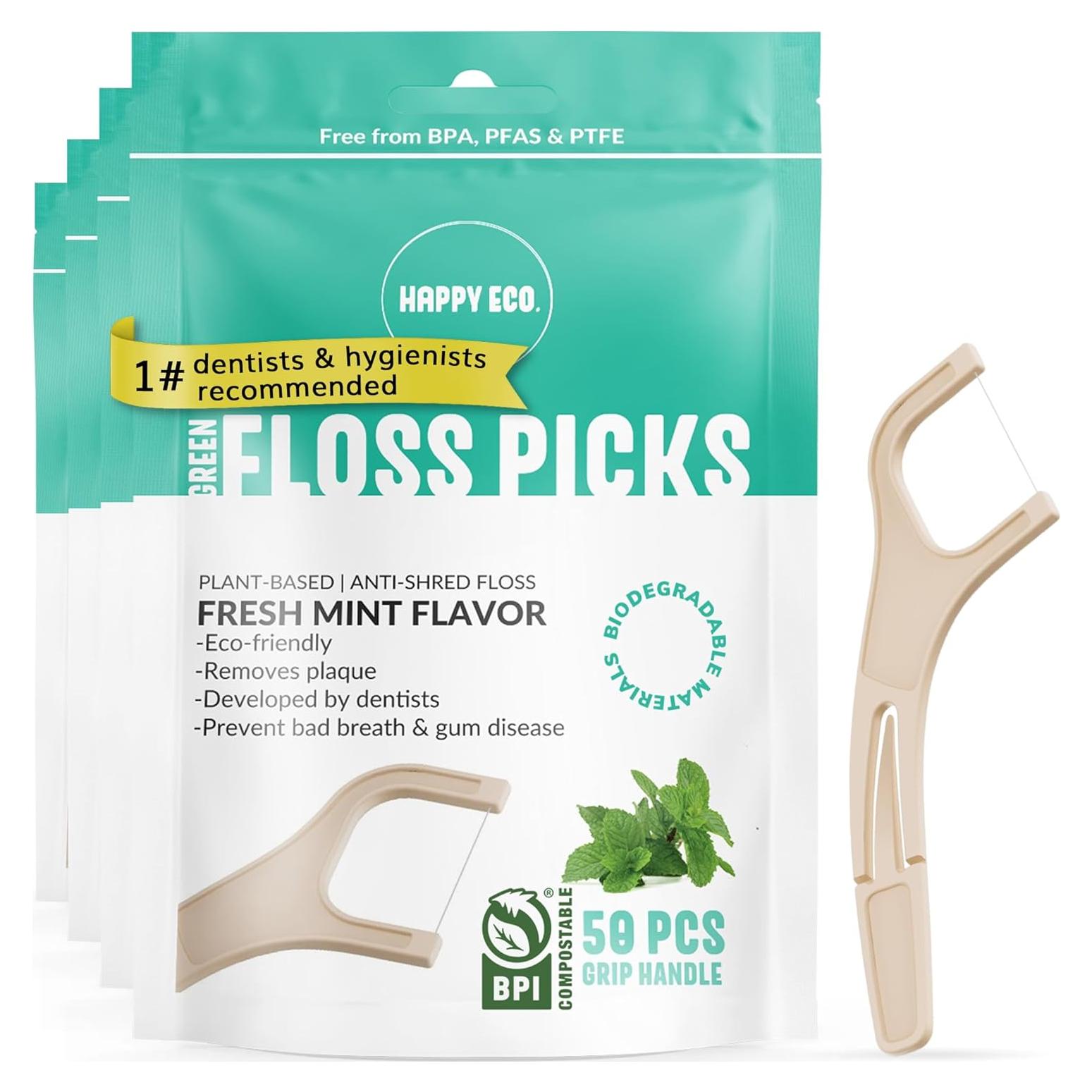 Palillos de Hilo Biodegradables HAPPY ECO - Menta 200pcs