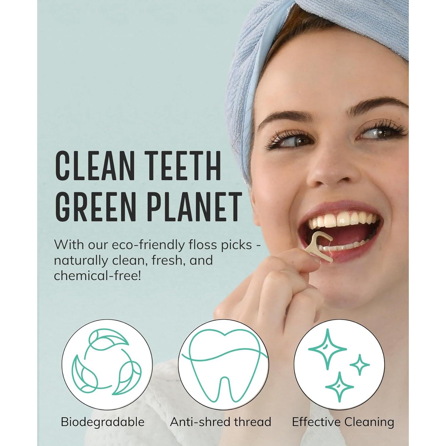 Palillos de Hilo Biodegradables HAPPY ECO - Menta 200pcs