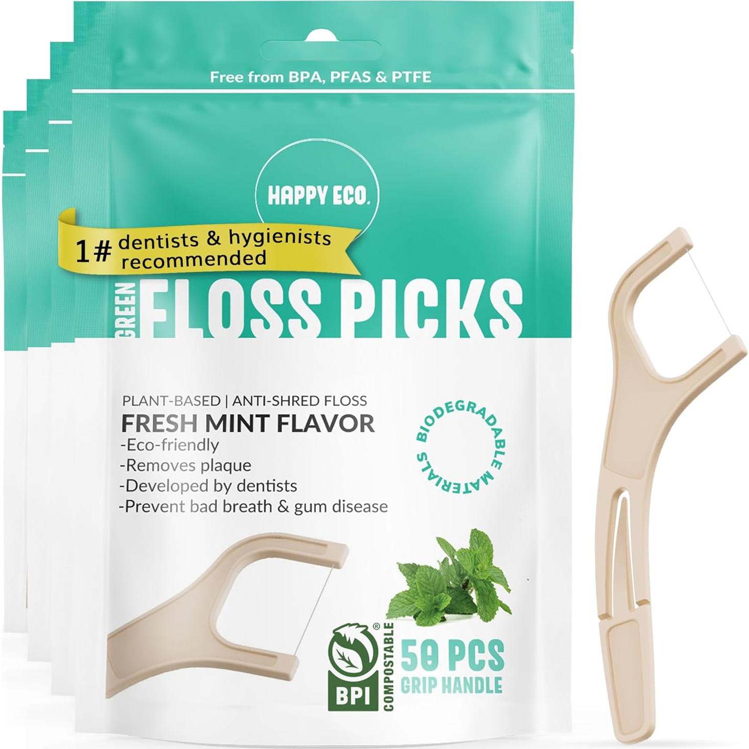 Palillos de Hilo Biodegradables HAPPY ECO - Menta 200pcs