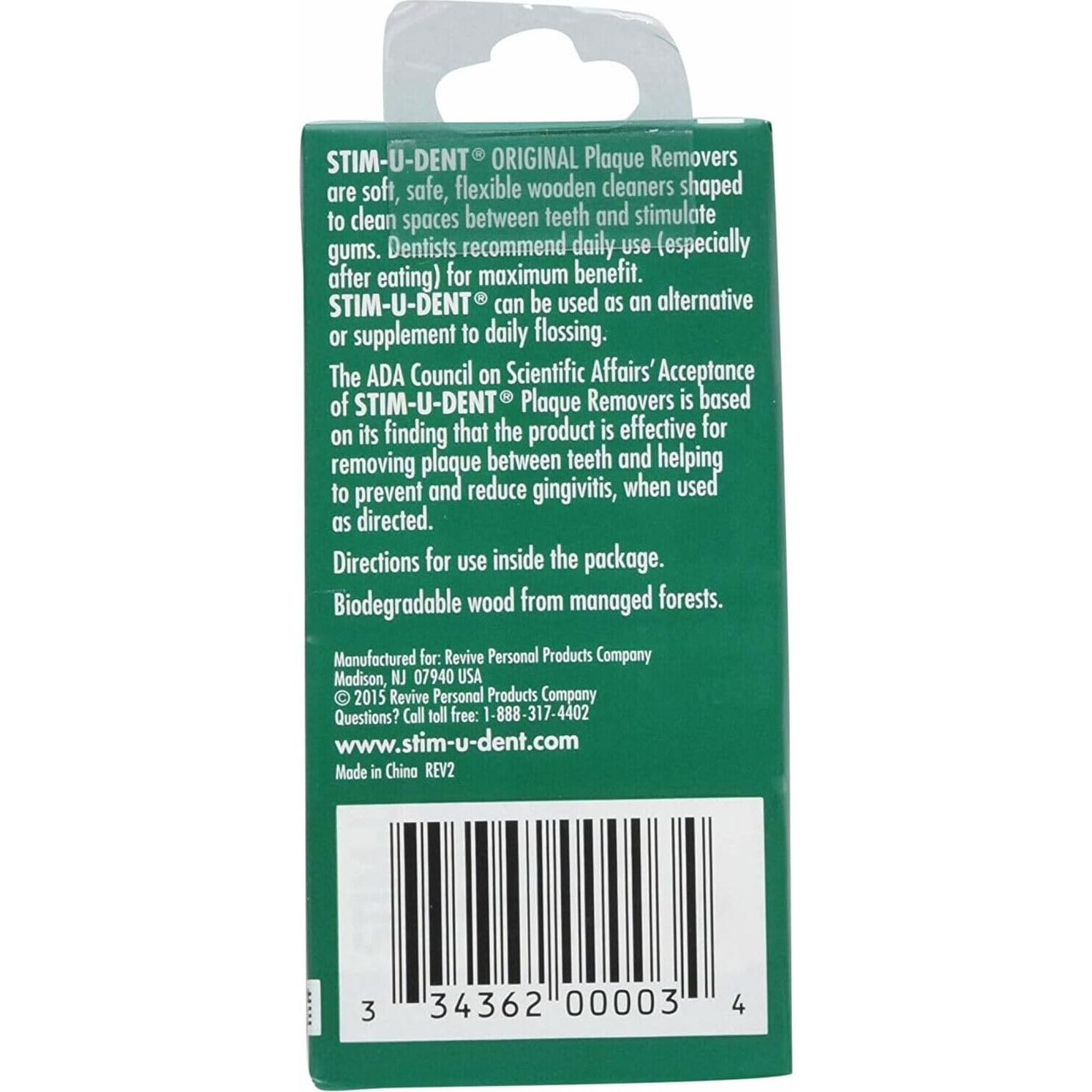 Eliminadores de Placa Stim-U-Dent 300 Palillos Menta