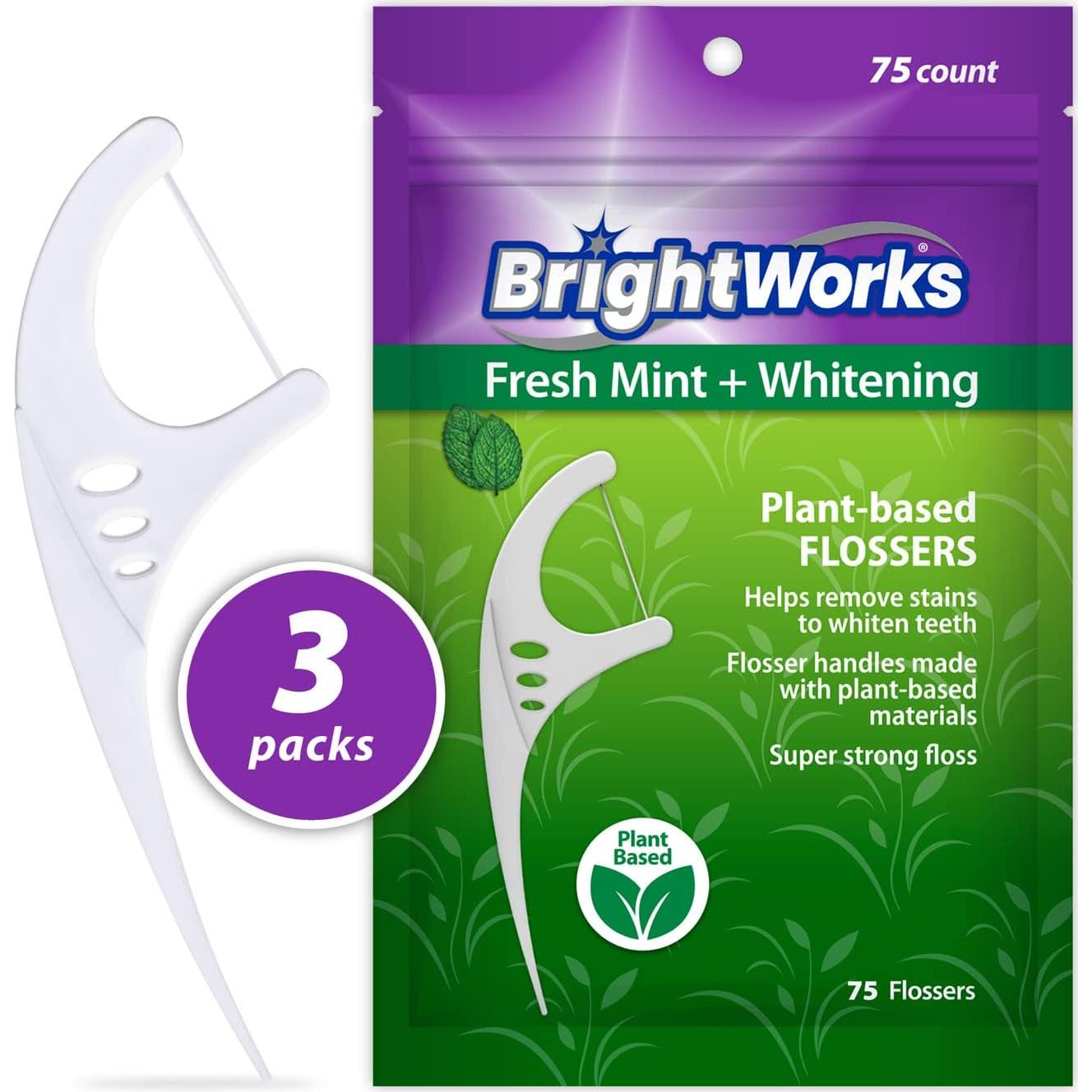 Hilo Dental Blanqueador Fresh Mint BrightWorks - 225 Piezas