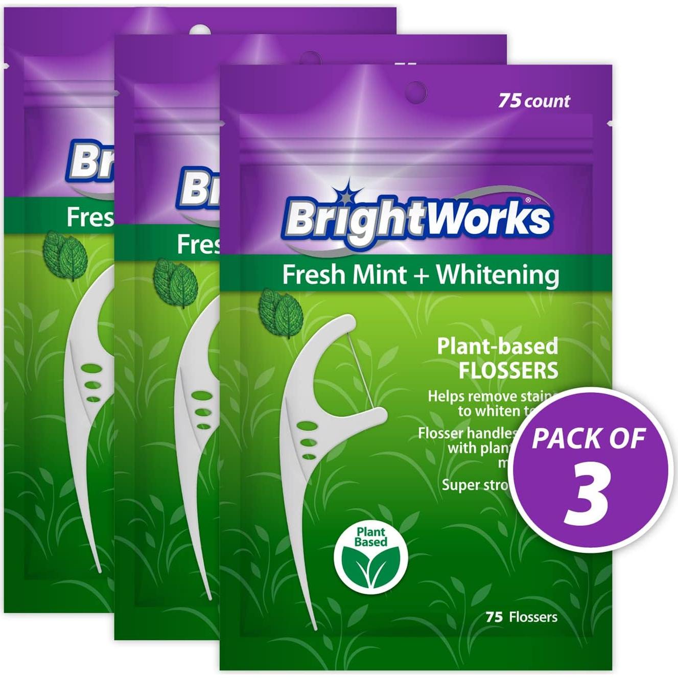 Hilo Dental Blanqueador Fresh Mint BrightWorks - 225 Piezas
