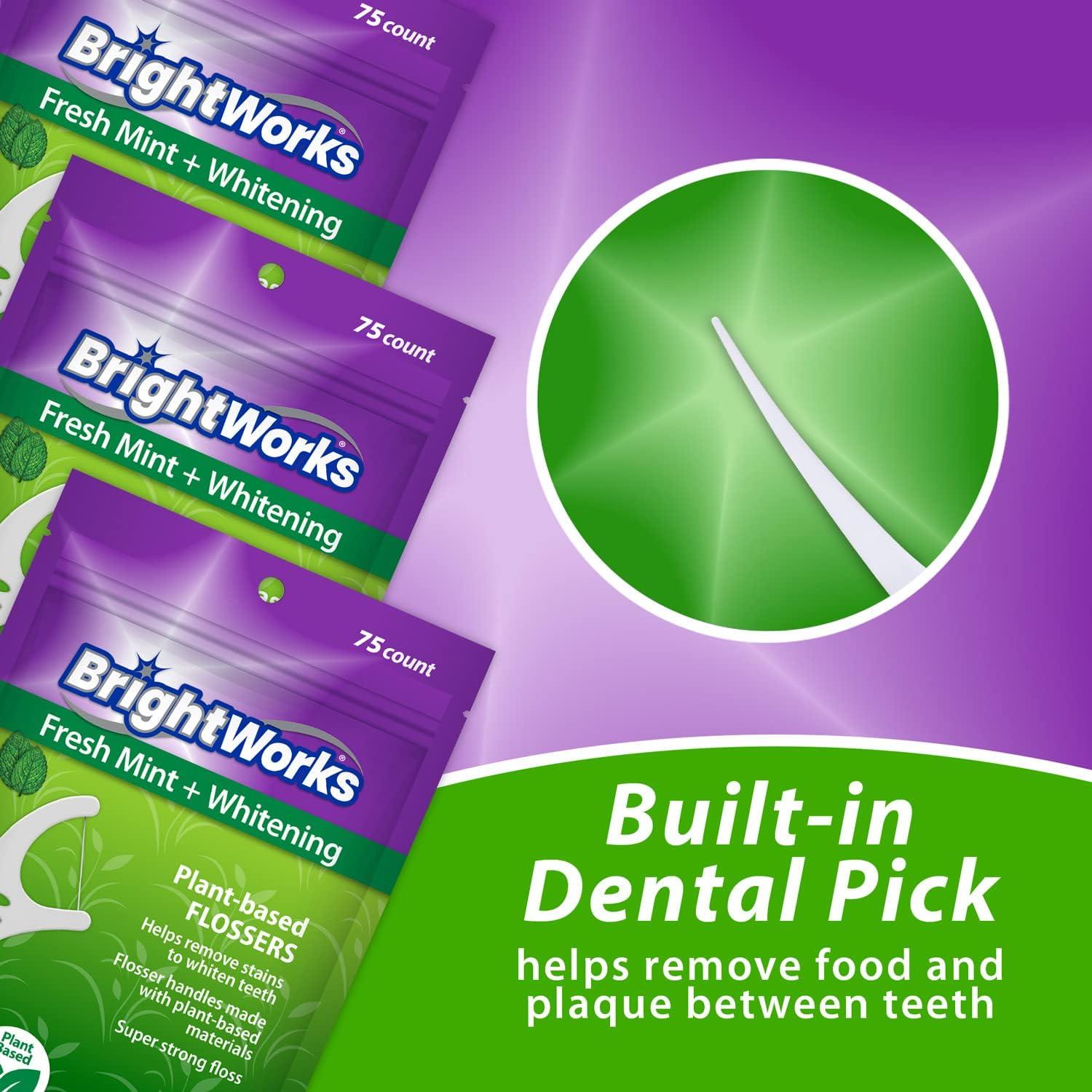 Hilo Dental Blanqueador Fresh Mint BrightWorks - 225 Piezas