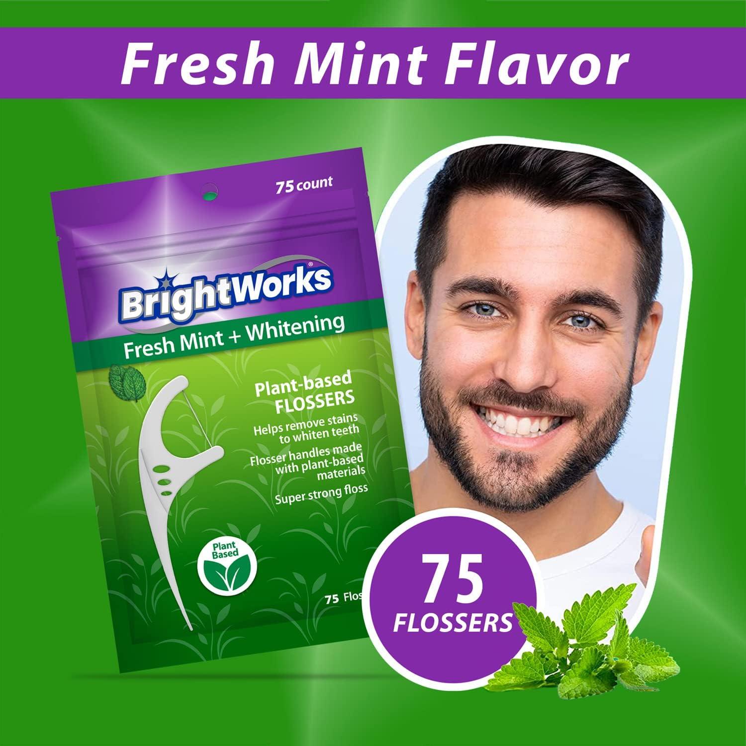 Hilo Dental Blanqueador Fresh Mint BrightWorks - 225 Piezas