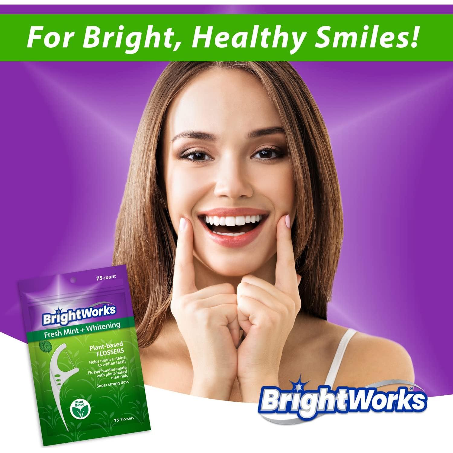 Hilo Dental Blanqueador Fresh Mint BrightWorks - 225 Piezas