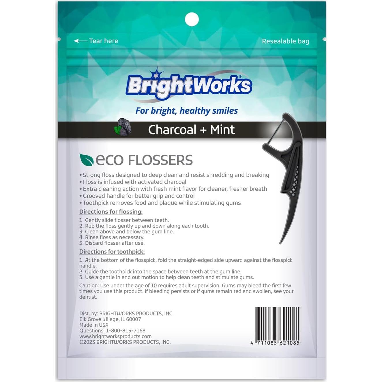 Palillos de Hilo Sostenibles Brightworks - 225 Unidades - Menta y Carbón
