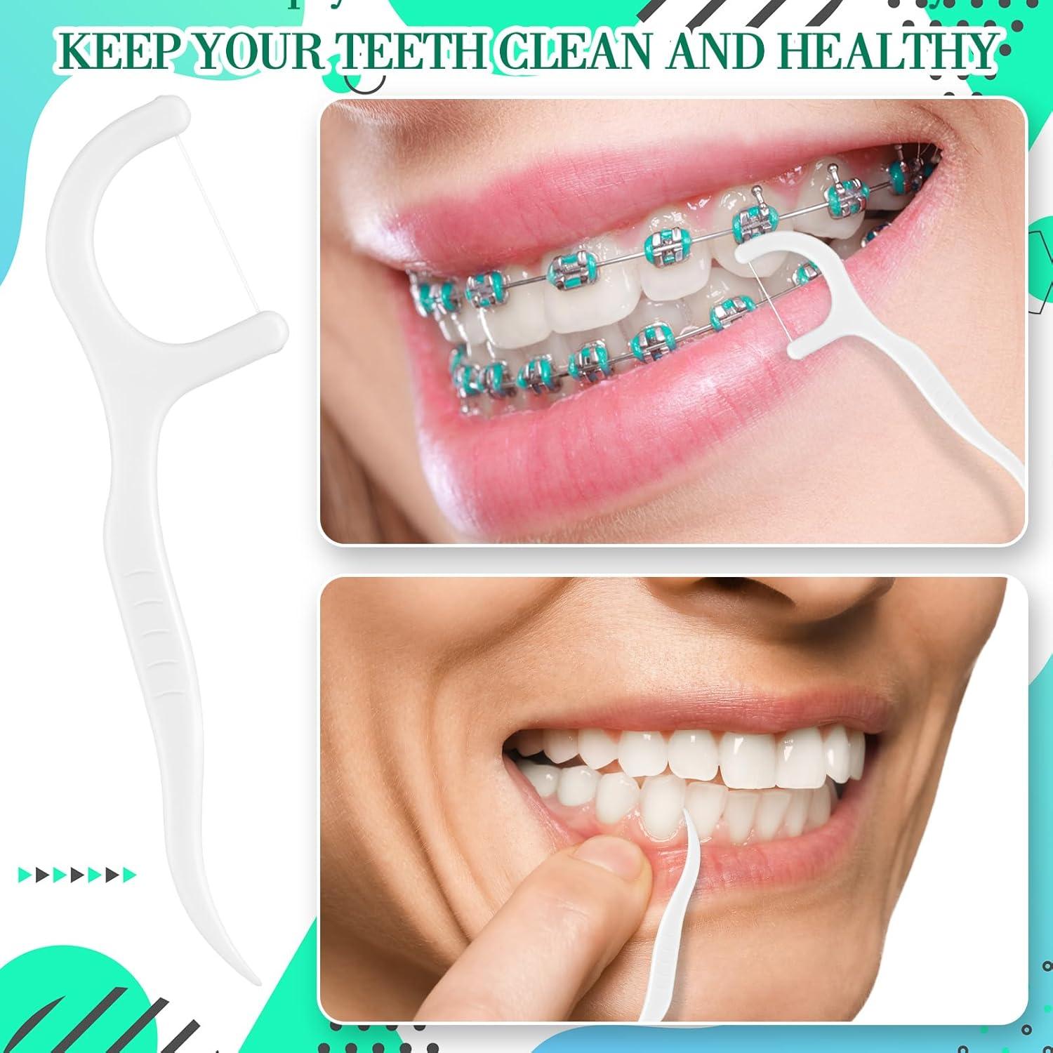 Palillos de Hilo Dental Baderke 200 Unidades Blanco