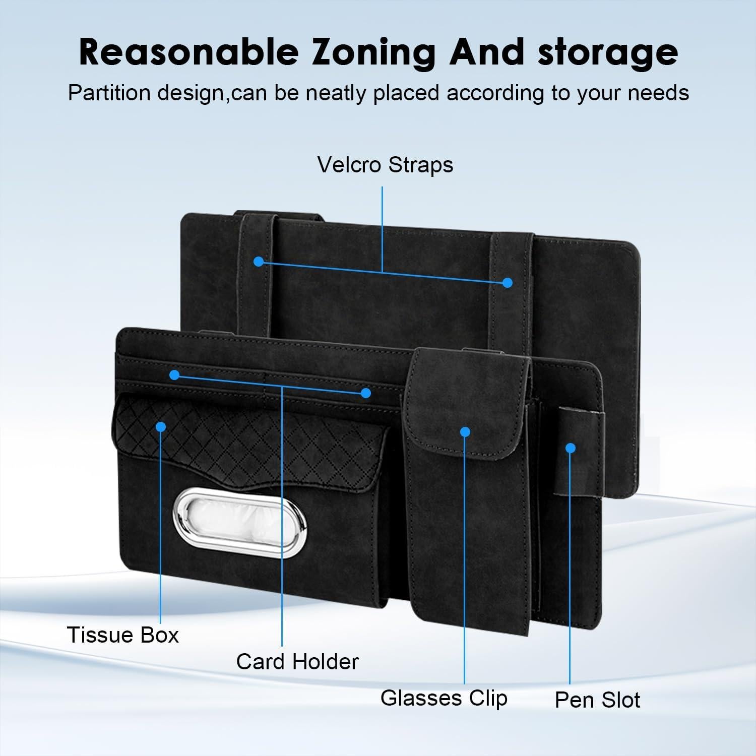 Organizador de Visera de Coche Rechale Beige 6 Bolsillos