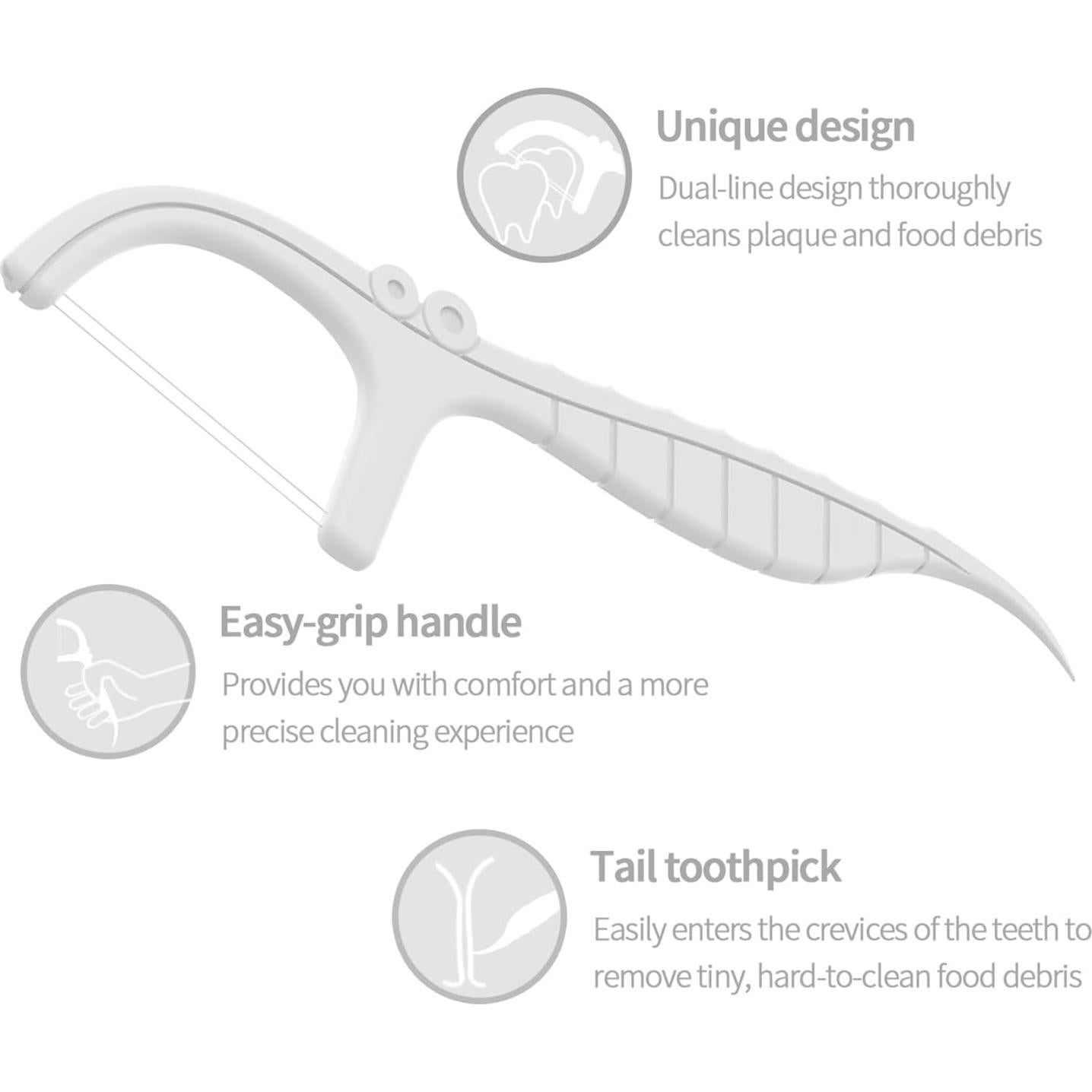 Palillos de Hilo Dental Doble Línea HolRose 300 Unidades Menta