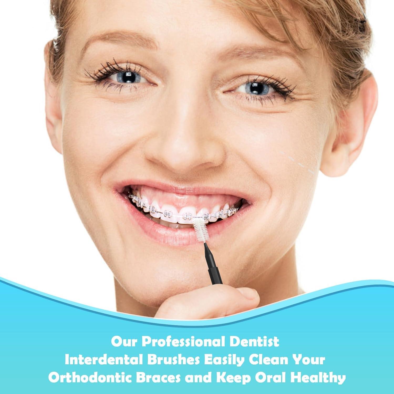 120 Cepillos Interdentales MAPVOLUT para Cuidado Oral Negro