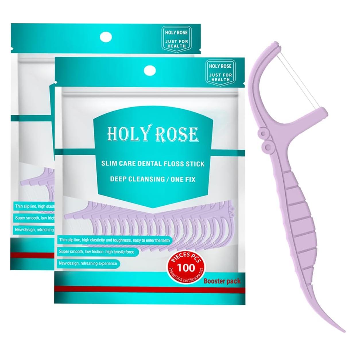 Palillos de hilo dental Holy Rose 200 unidades sabor menta