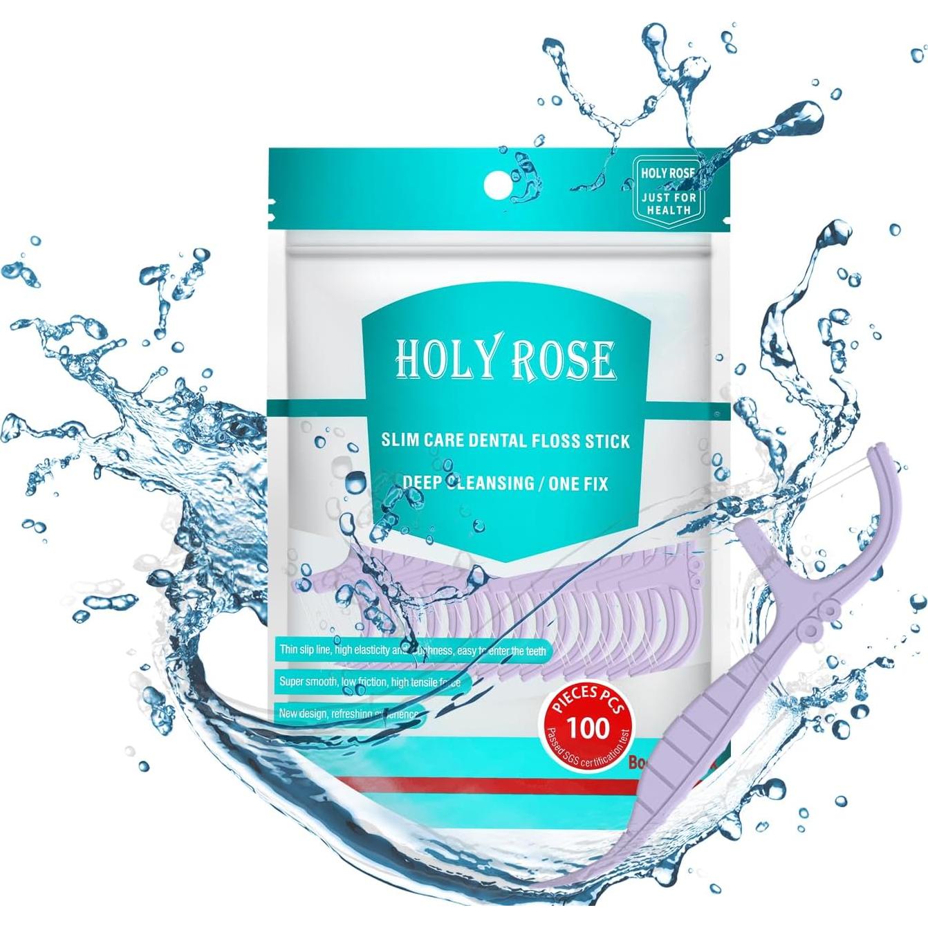 Palillos de hilo dental Holy Rose 200 unidades sabor menta