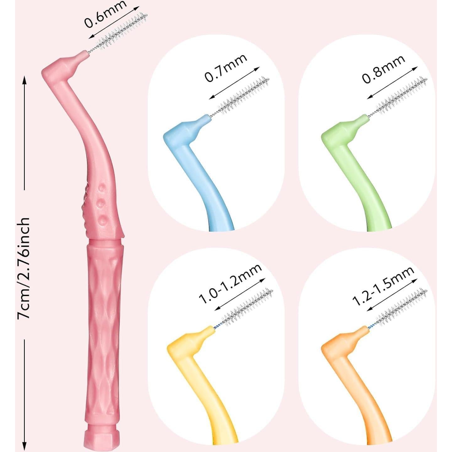 50 Cepillos Interdentales Lanjue Multicolor con Mango Antideslizante