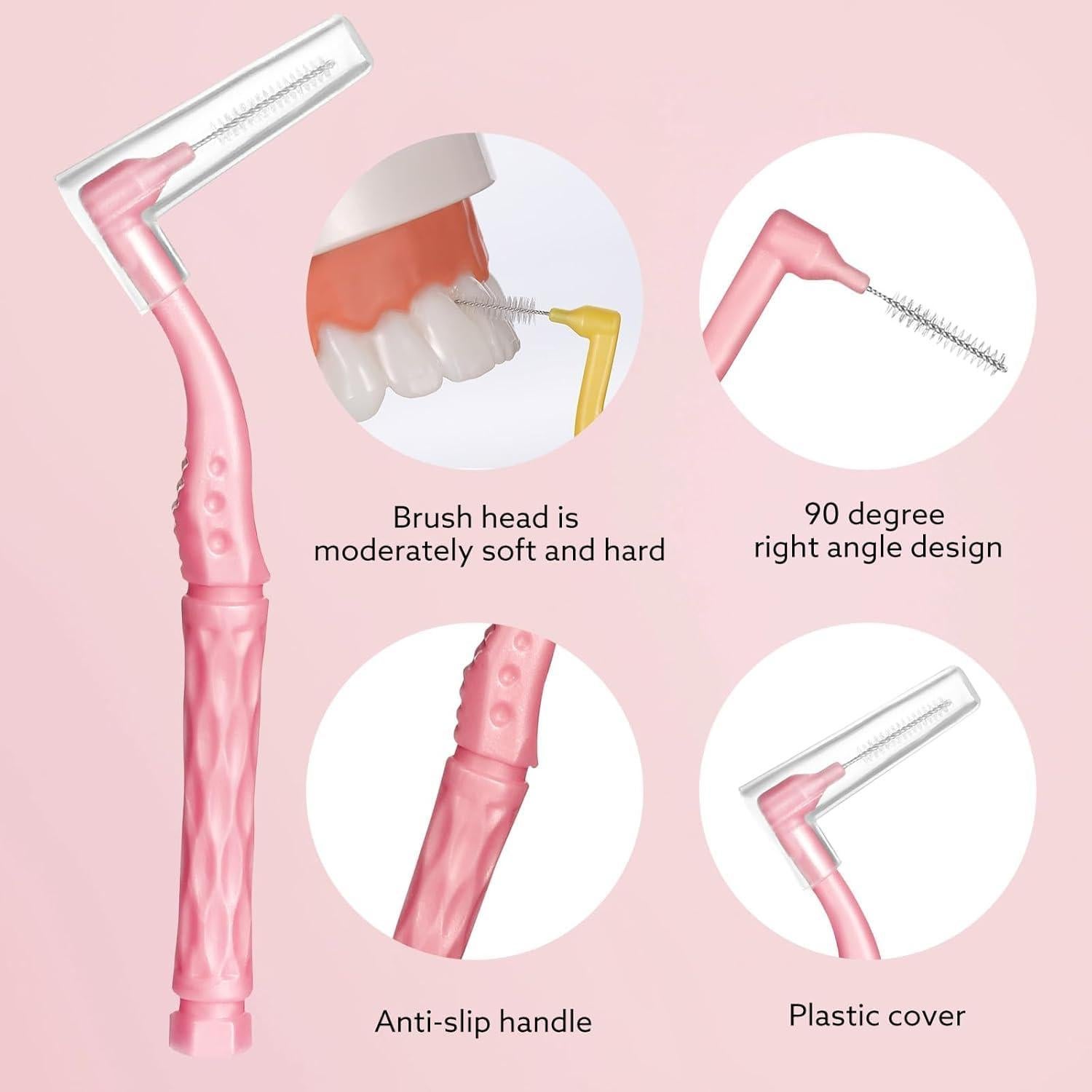 50 Cepillos Interdentales Lanjue Multicolor con Mango Antideslizante