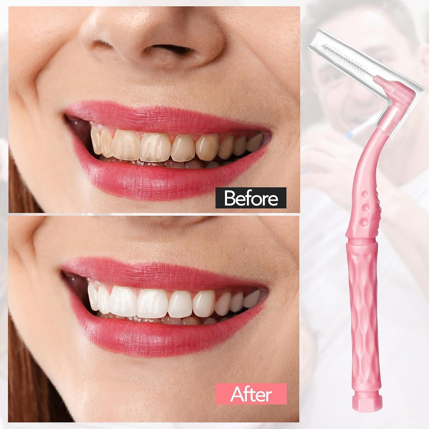 50 Cepillos Interdentales Lanjue Multicolor con Mango Antideslizante