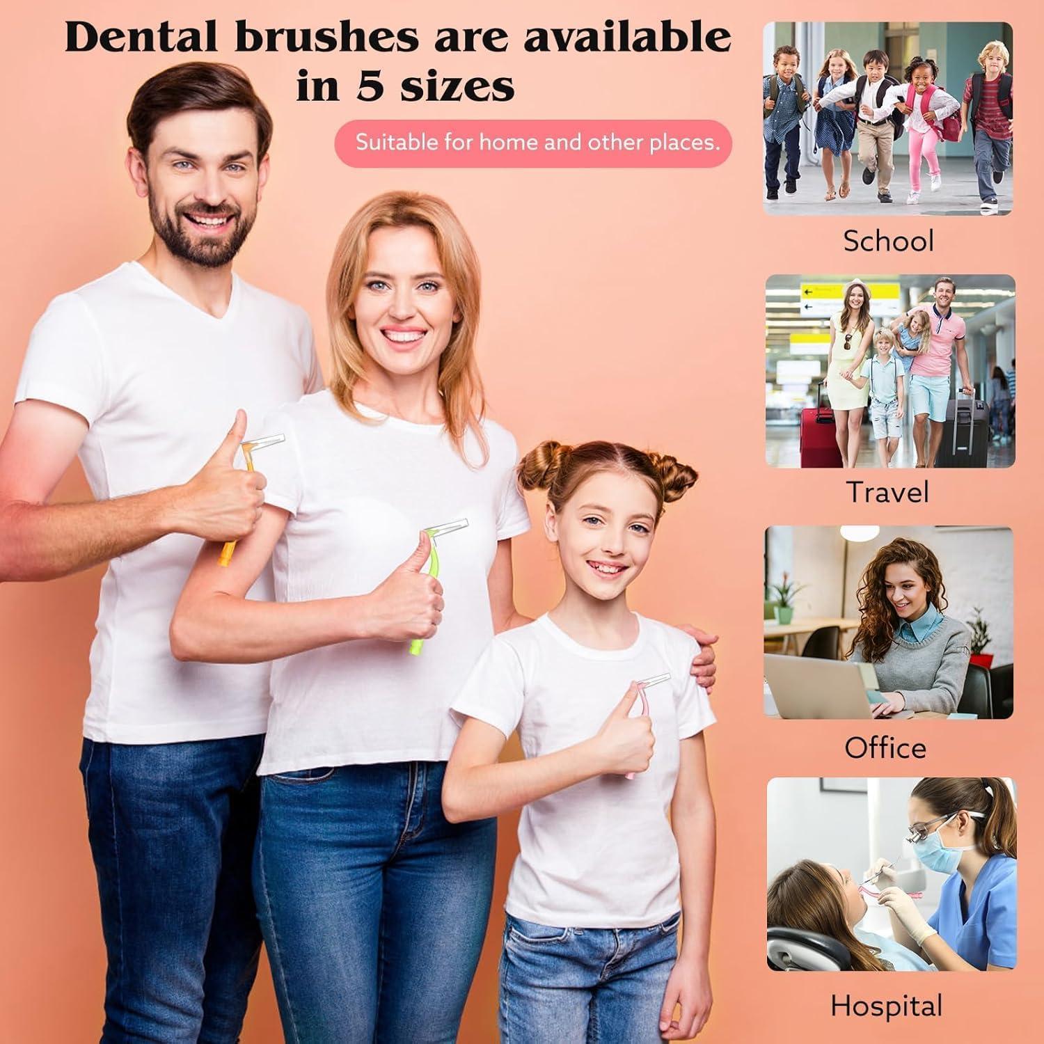 50 Cepillos Interdentales Lanjue Multicolor con Mango Antideslizante