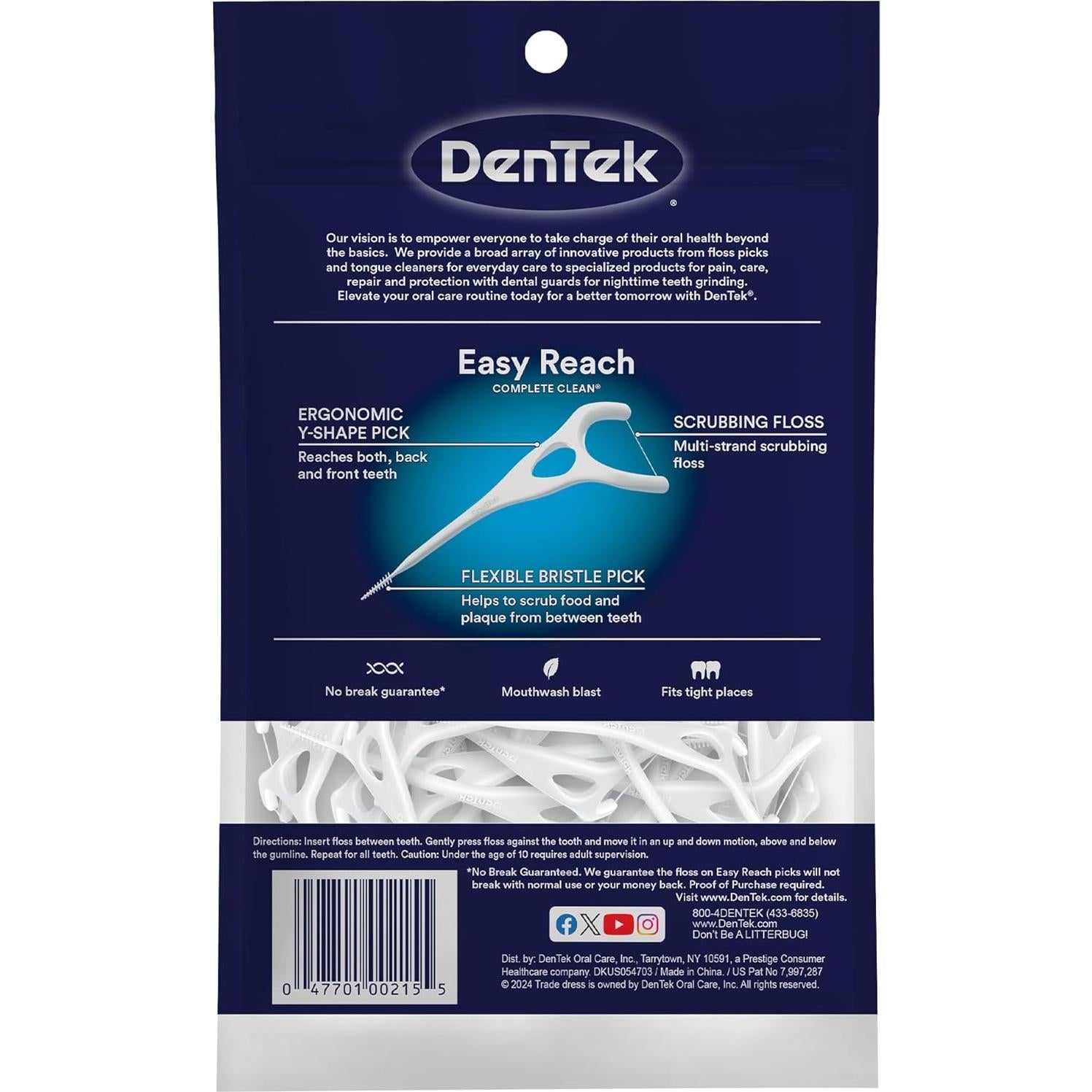 Palillos de Hilo Dental DenTek Limpieza Completa 75 Unidades