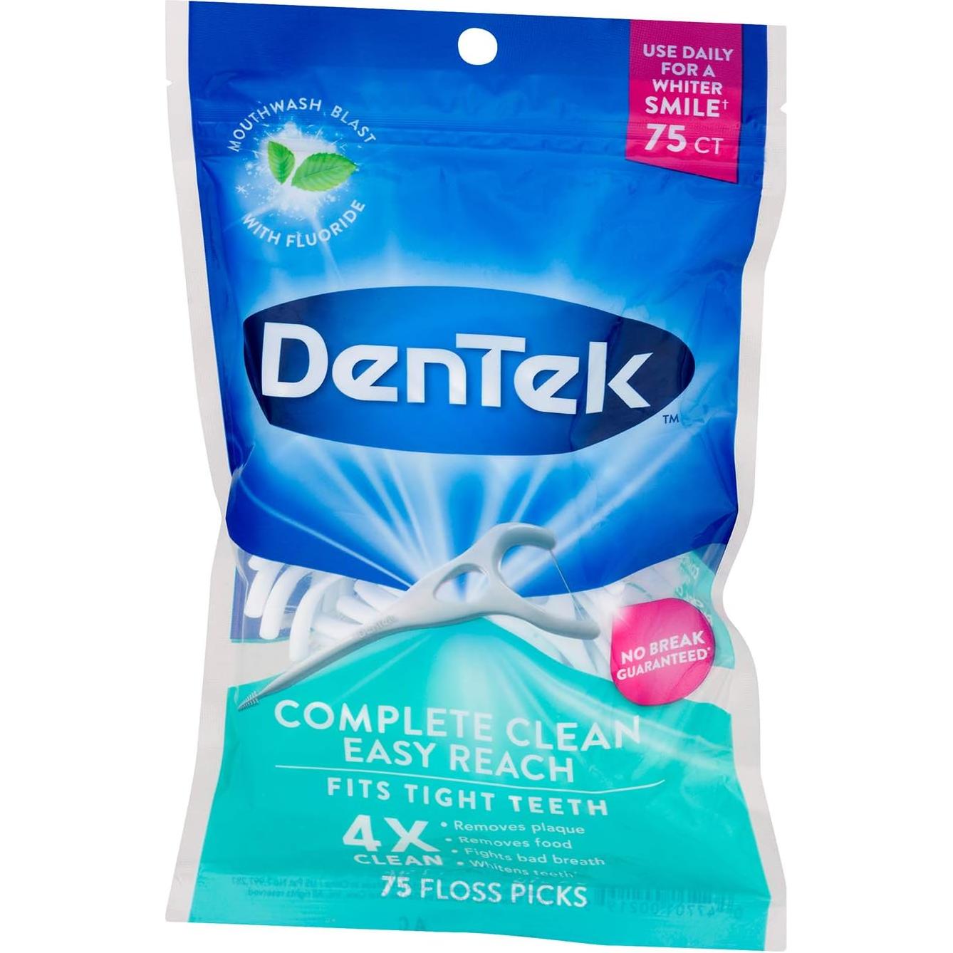 Palillos de Hilo Dental DenTek Limpieza Completa 75 Unidades