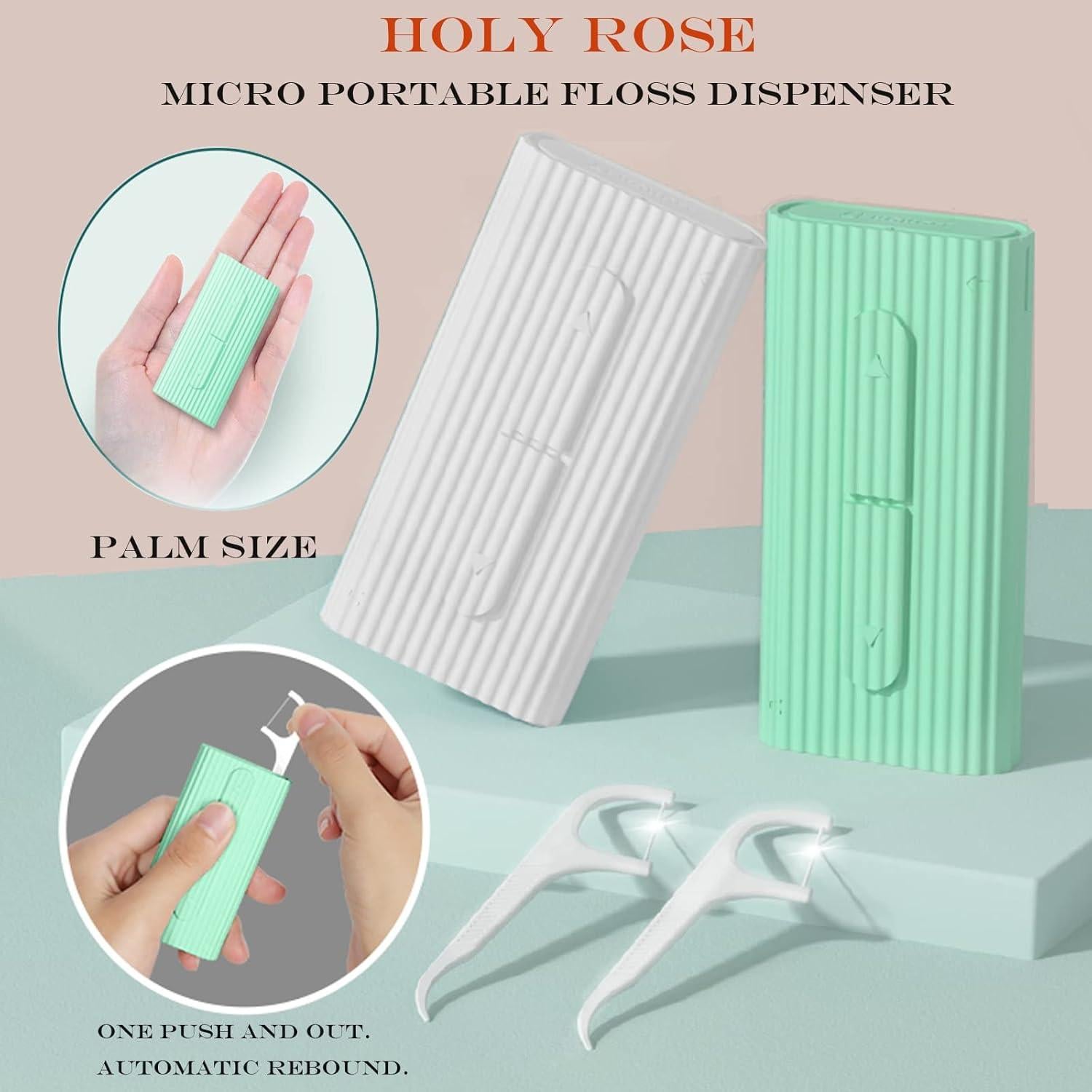 Dispenser de Hilo Dental Portátil Holy Rose 2 Cajas 80 Hilos