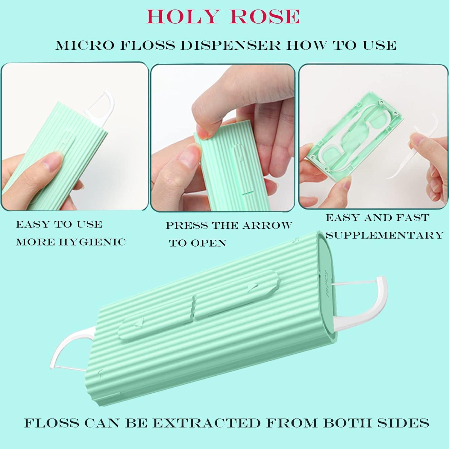 Dispenser de Hilo Dental Portátil Holy Rose 2 Cajas 80 Hilos