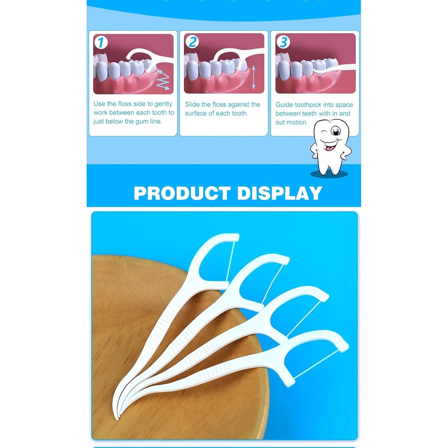 300 Palillos de Hilo Dental Profesional SSydl - Viaje, Ecológicos