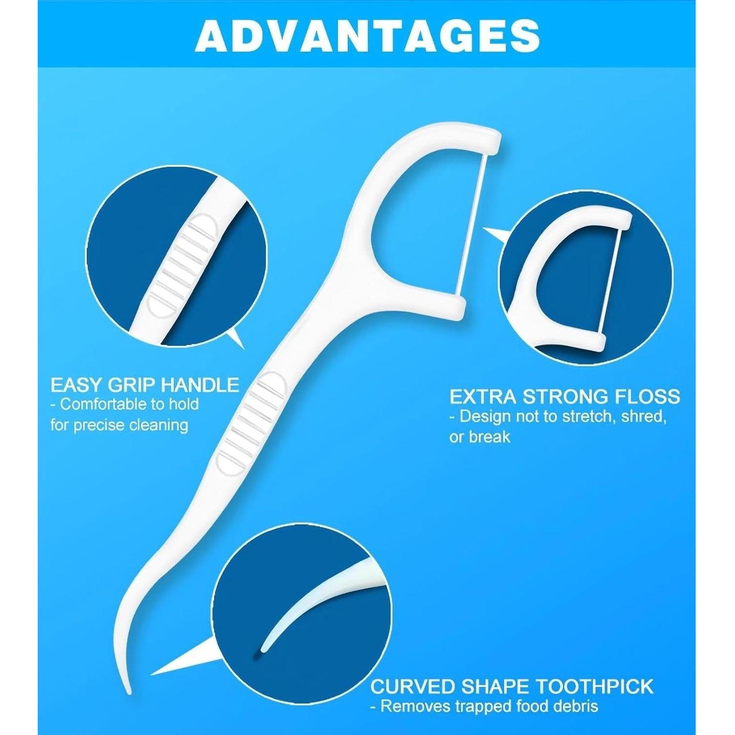 300 Palillos de Hilo Dental Profesional SSydl - Viaje, Ecológicos