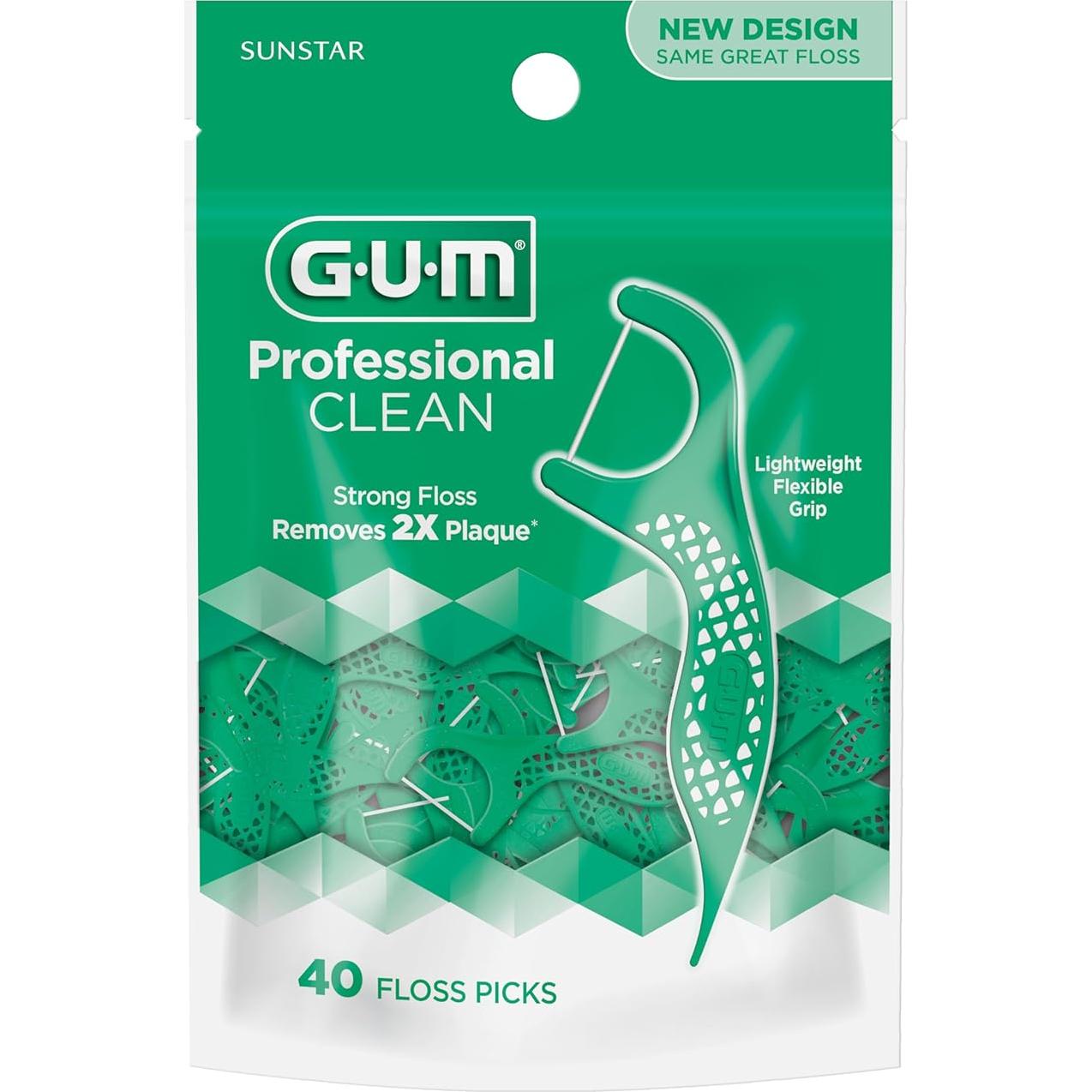 Palillos de Hilo Dental GUM Profesional - 40 Unidades Menta