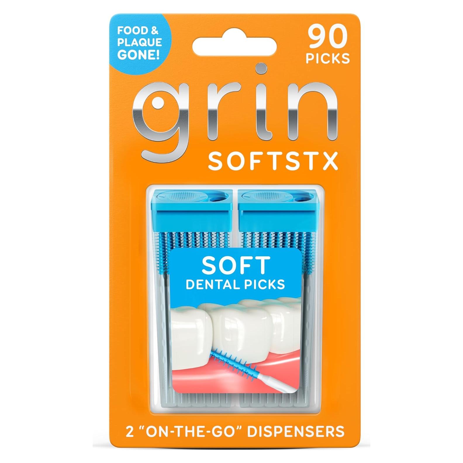 Palillos Dentales Suaves Grin 90 Unidades Sabor Menta