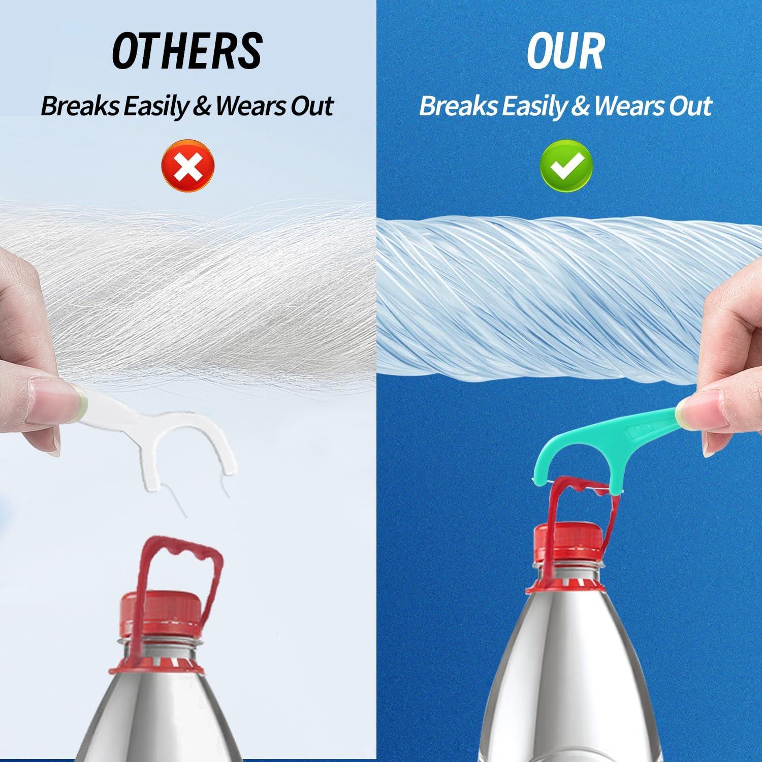 Palillos de Hilo Dental SOSALUK 300 Unidades Menta con Estuches