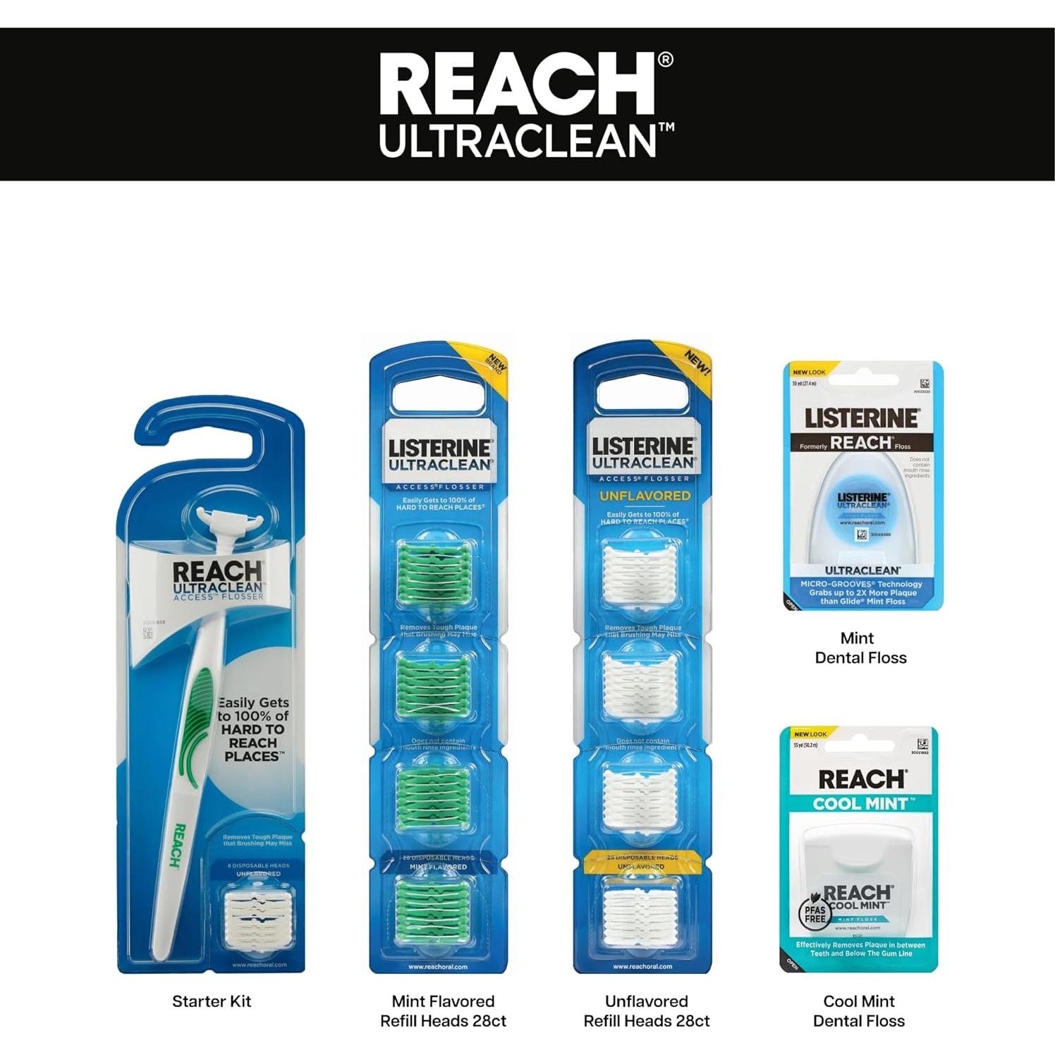 Flosser Ultraclean Reach Menta - Kit Inicio + 3 Repuestos