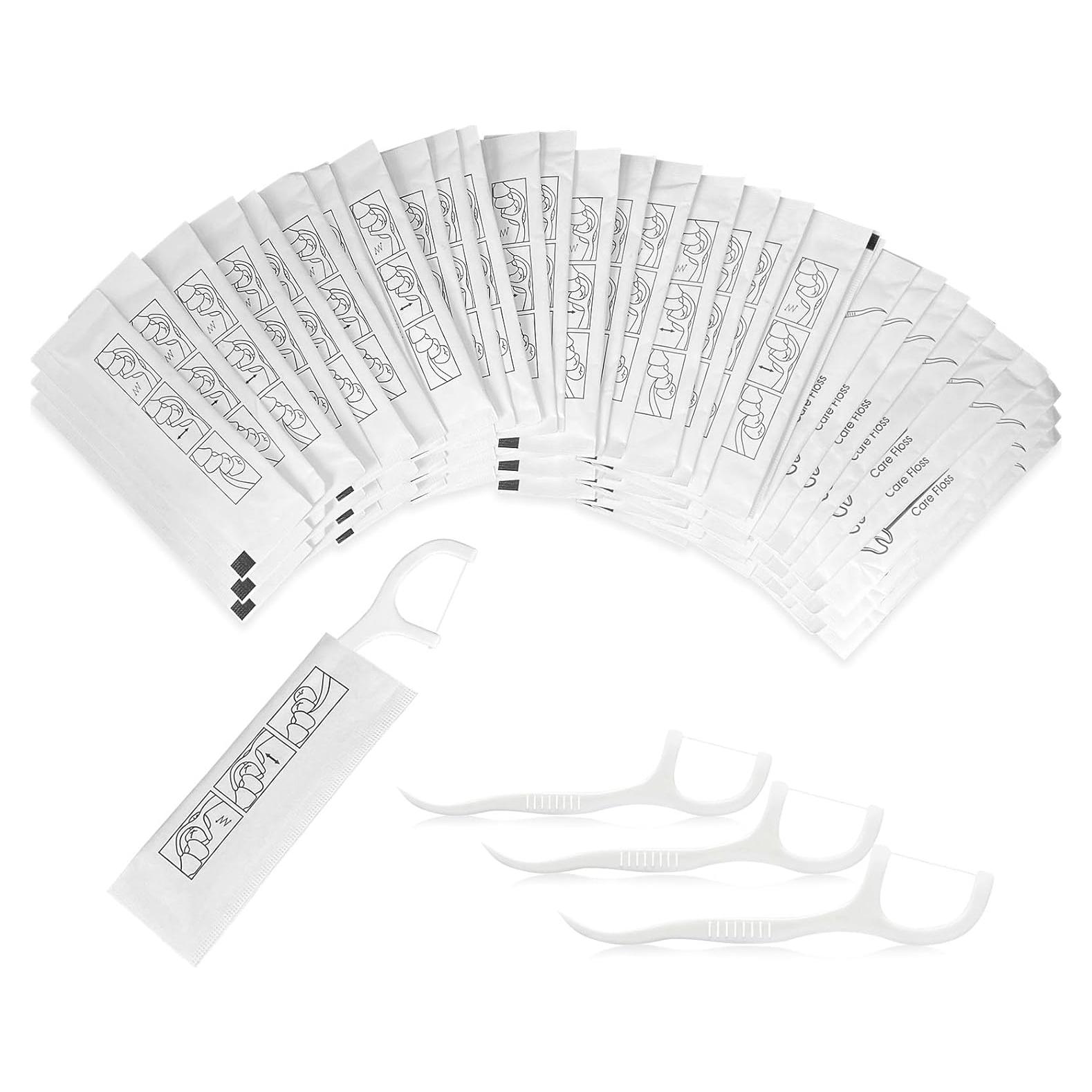 Palillos de Hilo Dental Envuelto Individualmente Meanhoo - 100 Unidades