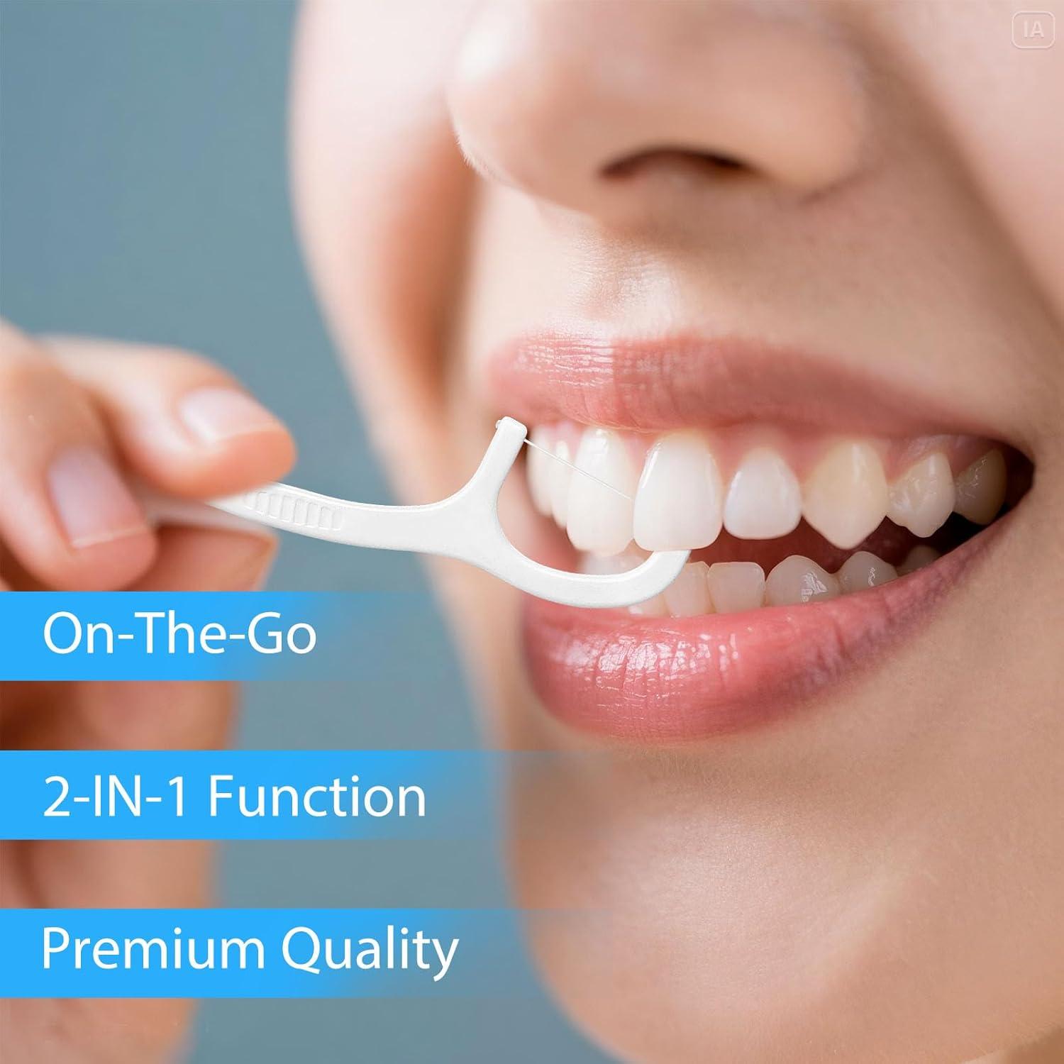 Palillos de Hilo Dental Envuelto Individualmente Meanhoo - 100 Unidades