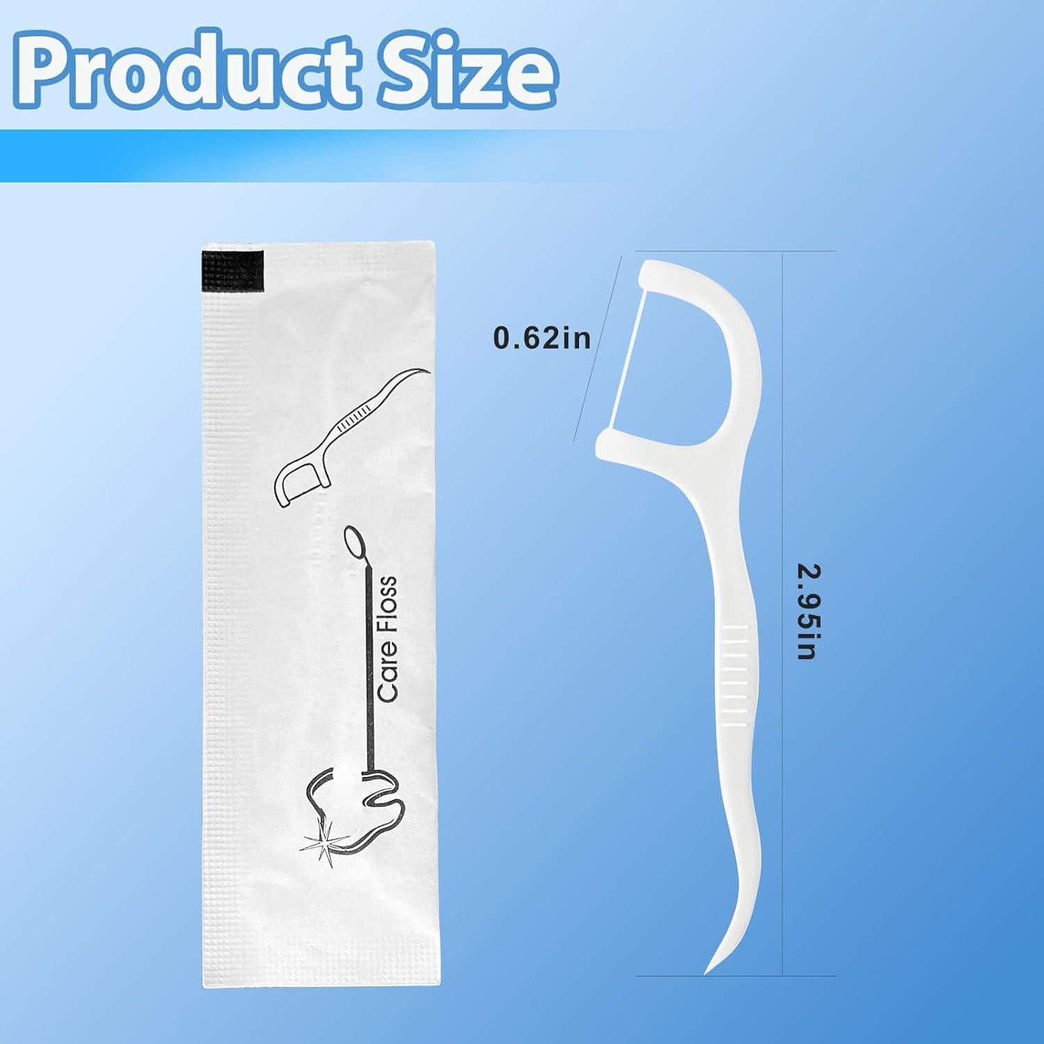 Palillos de Hilo Dental Envuelto Individualmente Meanhoo - 100 Unidades