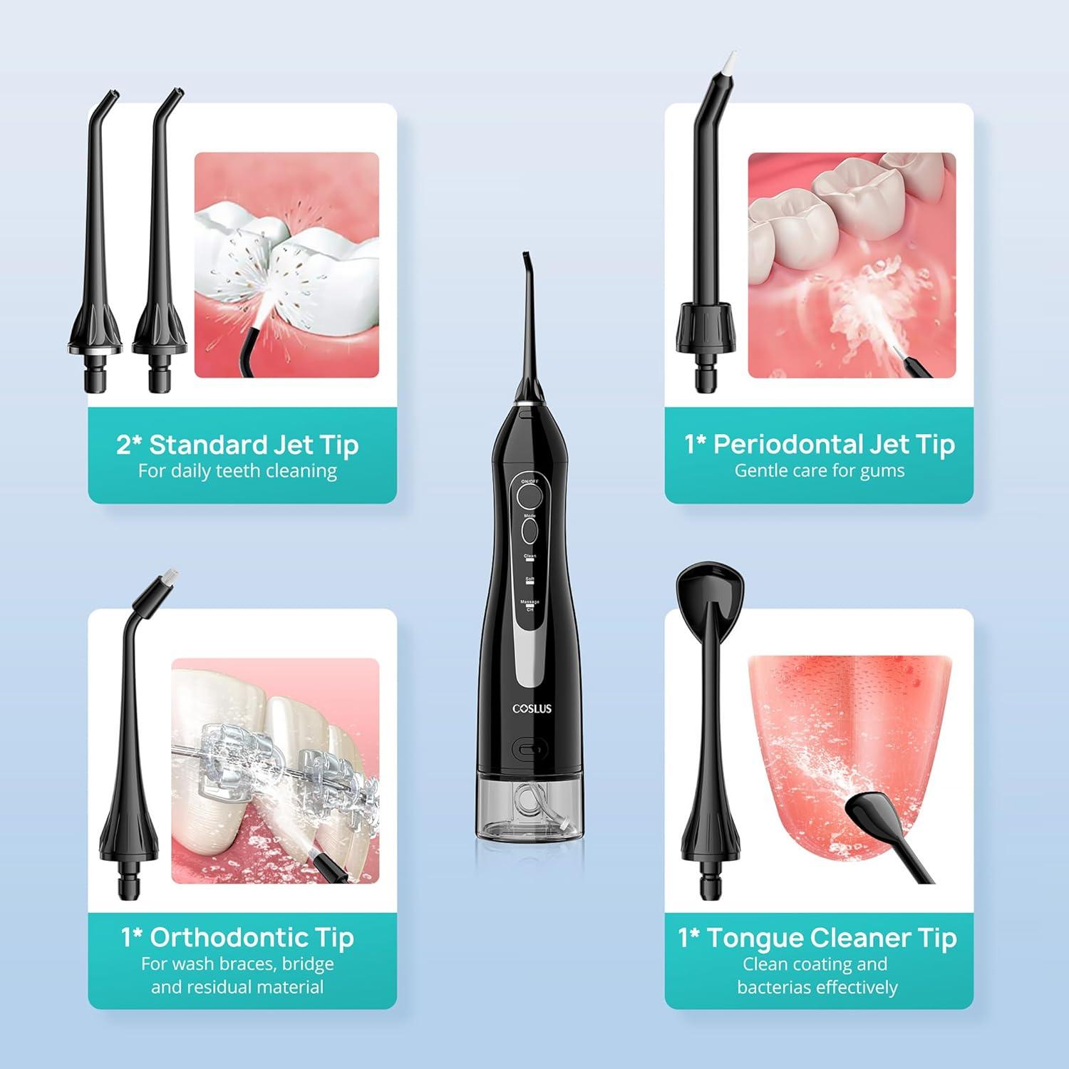 Irrigador Dental Portátil COSLUS C20 300ml Recargable