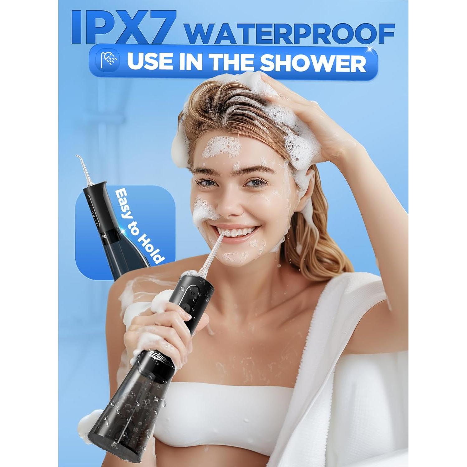 Irrigador Oral WELLFINE F5030B Inalámbrico 300ML IPX7 4 Modos