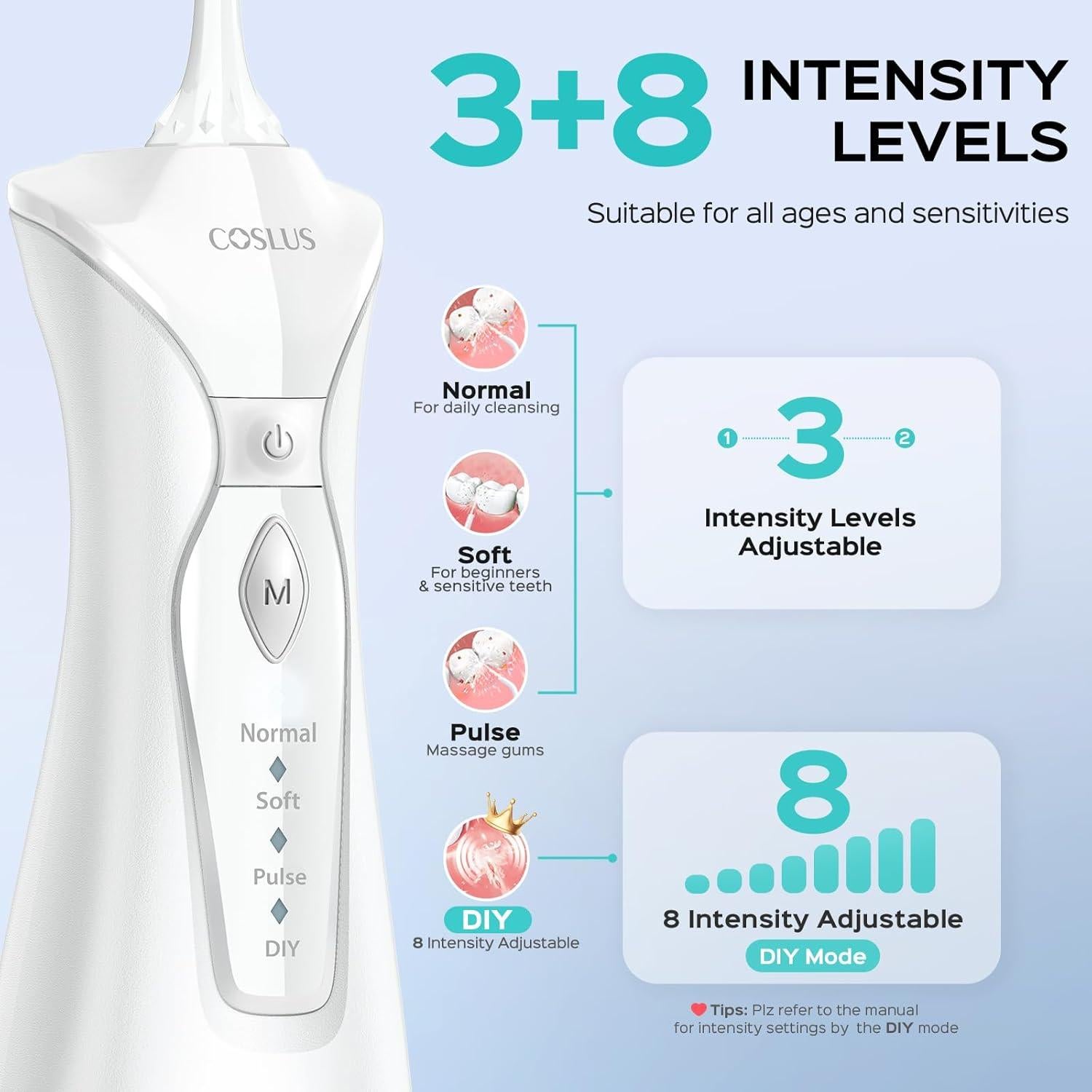 Hilo Dental a Base de Agua COSLUS C30 Inalámbrico 300ml IPX7