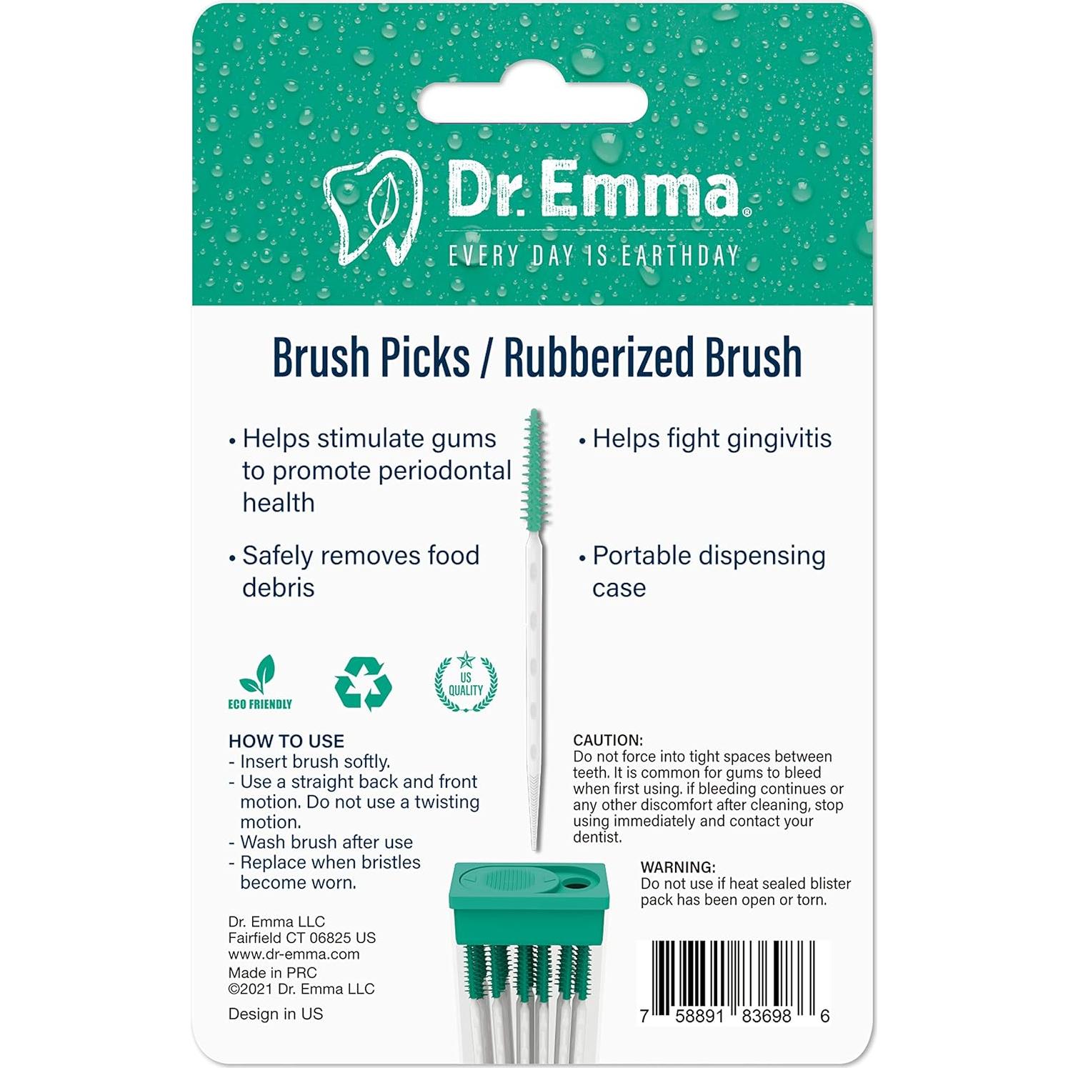 Palillos Dentales Dr. Emma de Goma Menta - 2 Paquetes de 100