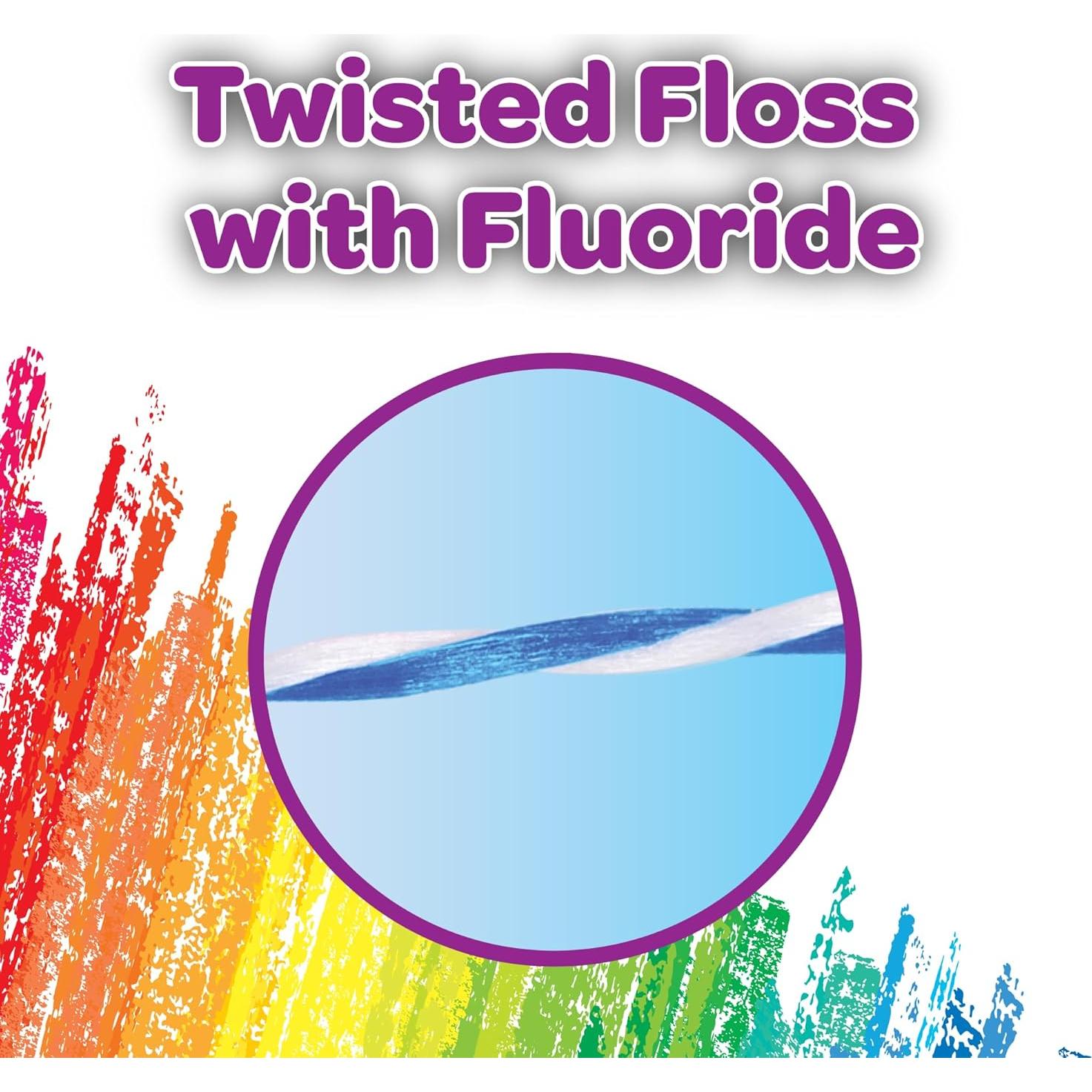 Hilo Dental GUM Crayola Twistables para Niños - 75 Unidades