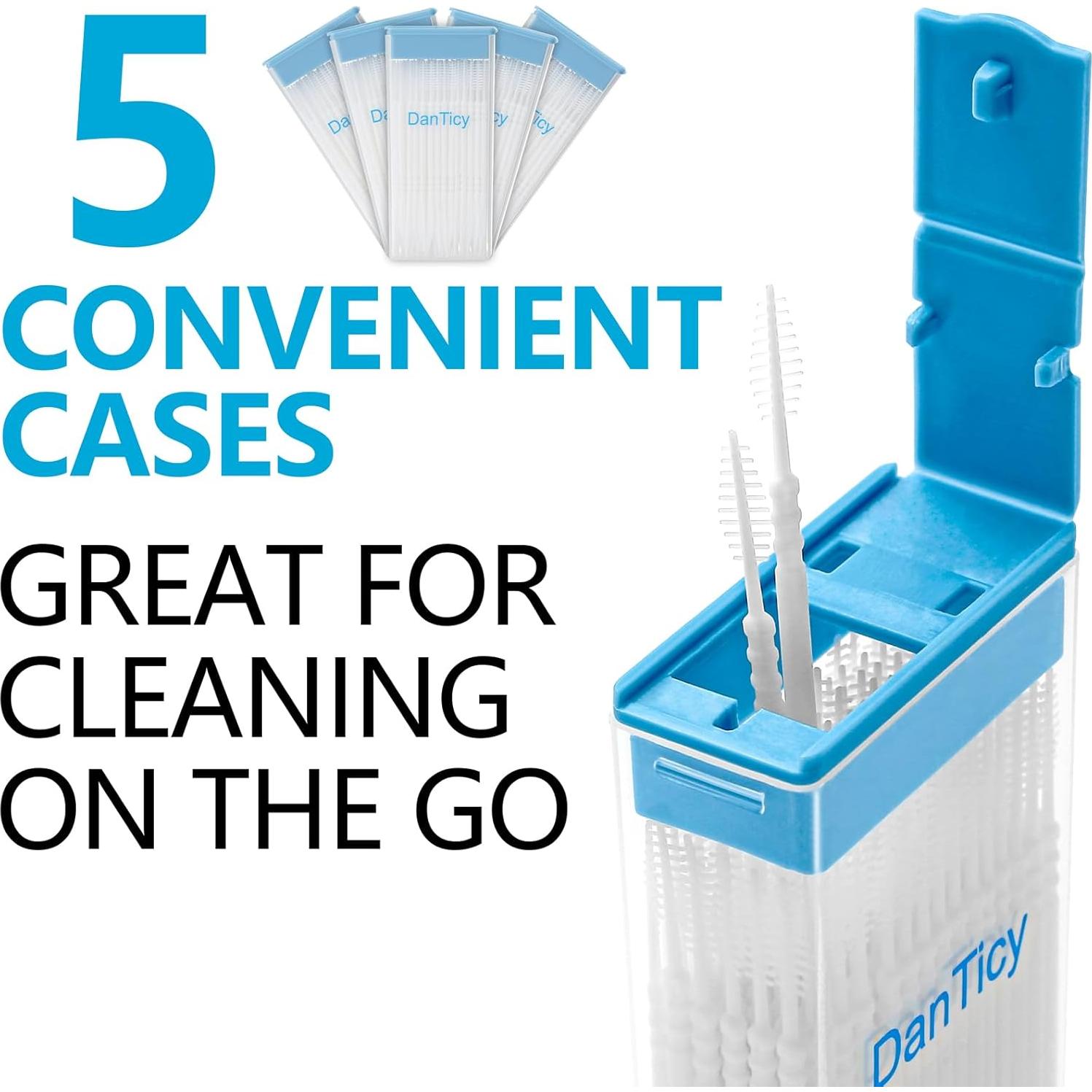 Palillos Interdentales DanTicy 600PCS, Hilo Dental Suave, 5 Estuches