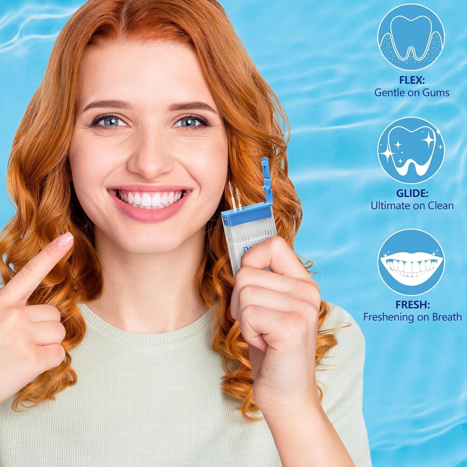 Palillos Interdentales DanTicy 600PCS, Hilo Dental Suave, 5 Estuches